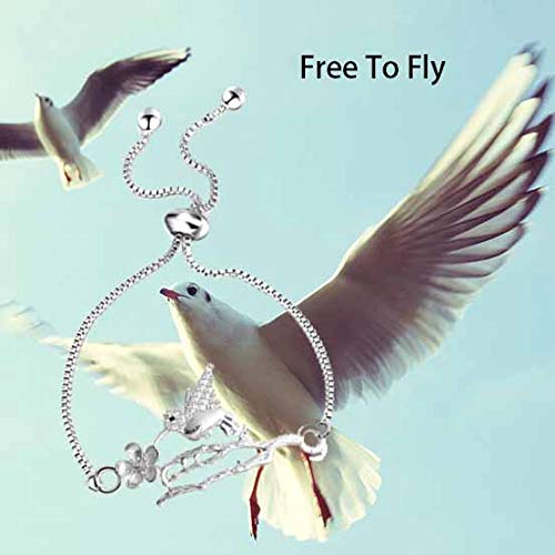 ENSIANTH Rose Gold Hummingbird Bracelet with Crystals - Dainty Bird Jewelry for Women - Perfect Christmas Gift for Her, Birthday Present, Anniversary or Special Occasion