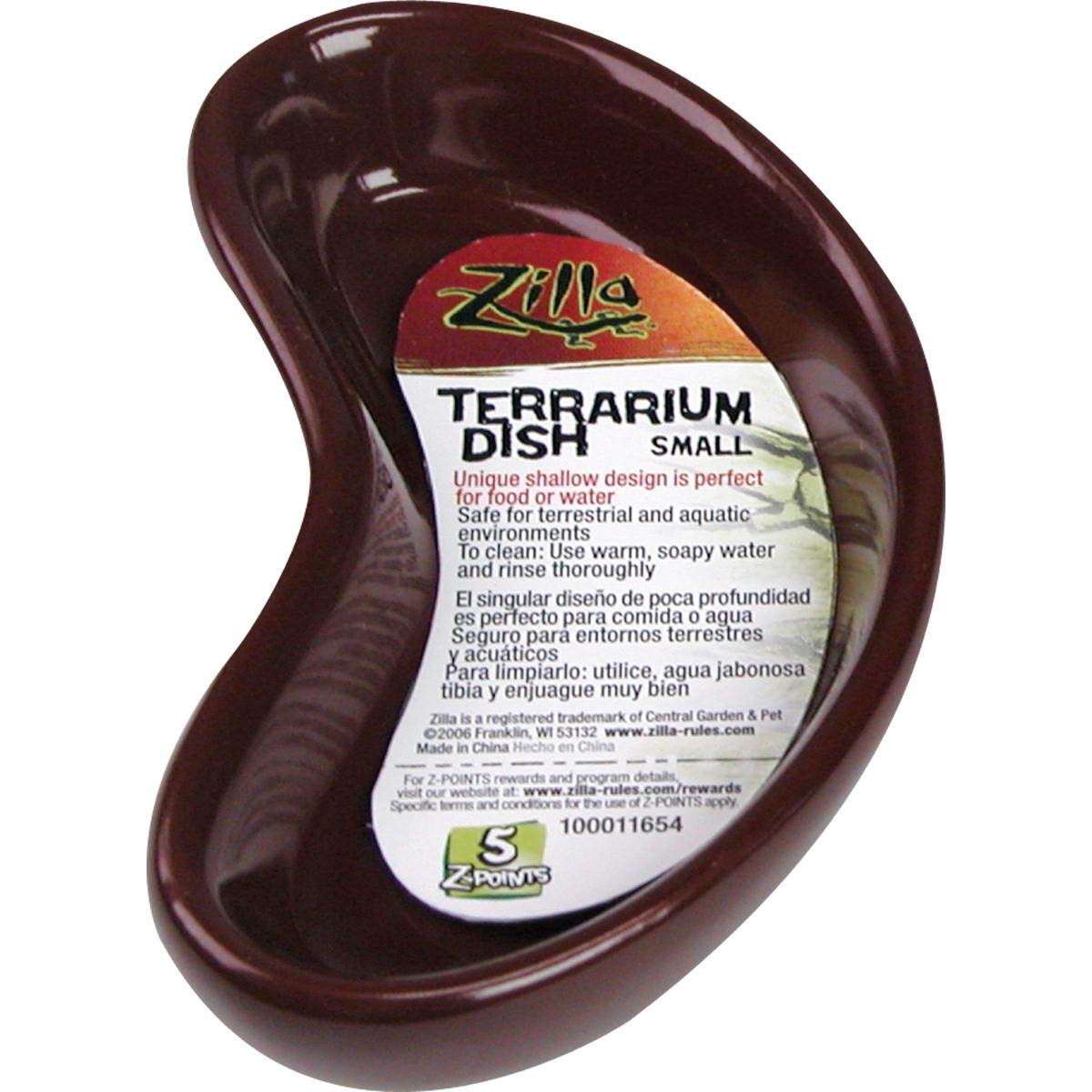 Zilla Kidney Bowl Terrarium Dish - Small Reptile Food & Water Dish for Lizards, Snakes, Turtles - Perfect for Feeding & Hydration in Terrariums, Habitats & Enclosures