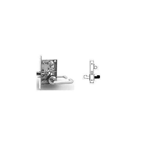Storeroom Closet Mortise Trim with L Lever & LW1 Escutcheon in Satin Chrome Finish - Perfect for Home Storage Organization and Cabinet Hardware Upgrade