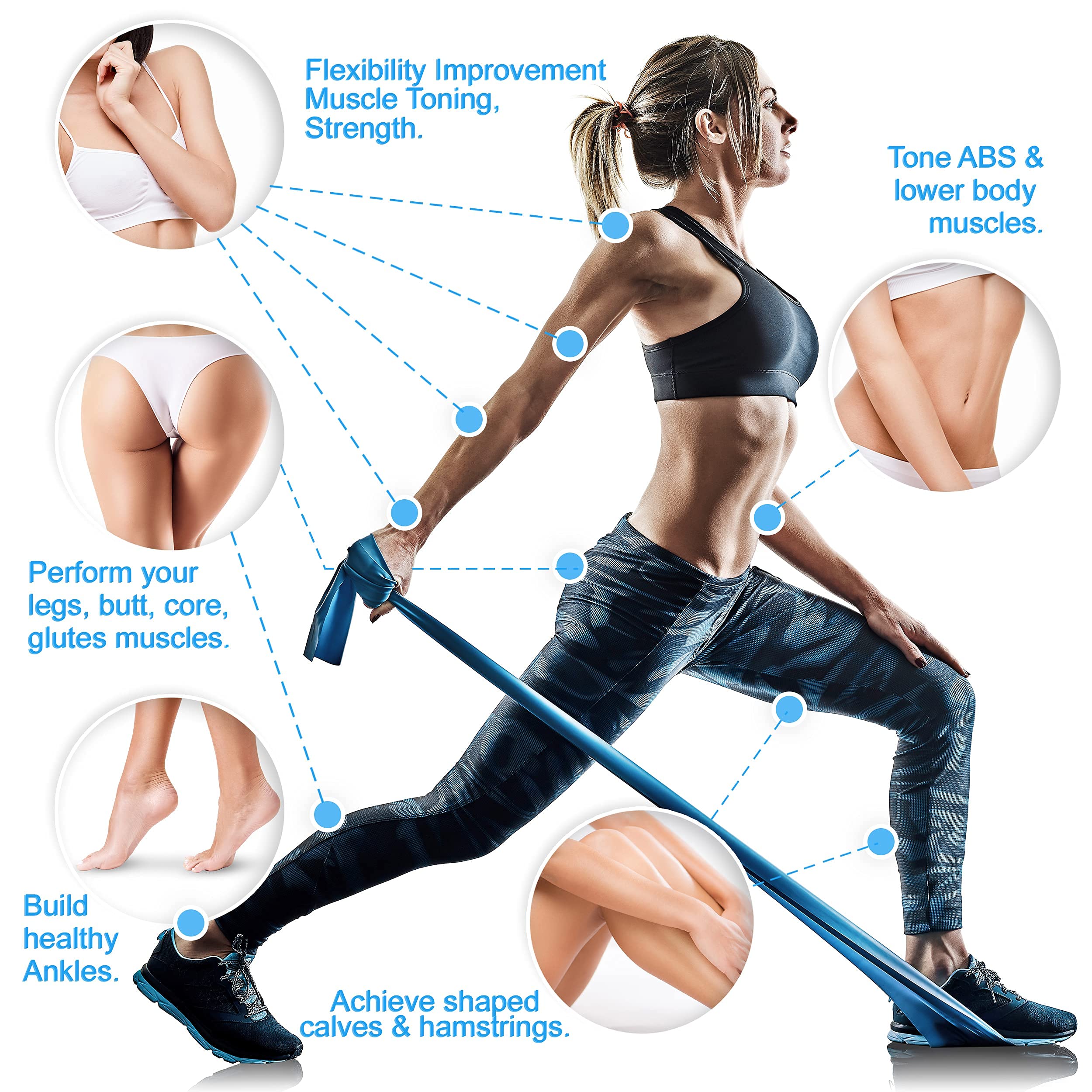 Premium Resistance Bands Set - 5 Non-Latex Exercise Bands & 8-Yard Therapy Band for Home Workouts, Physical Therapy, Yoga, Pilates and Strength Training | Medium Green | Ideal for Gym, Rehab and Fitness Enthusiasts