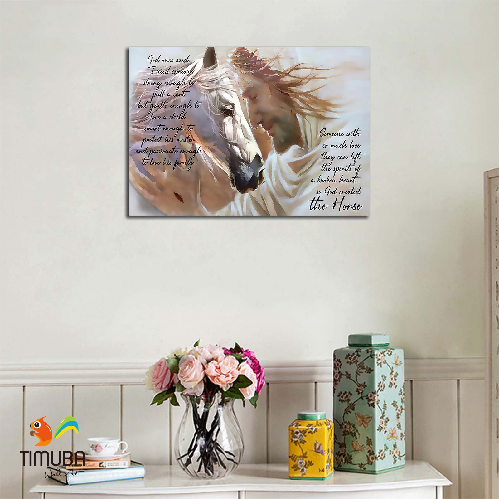 Inspirational Wall Art with Motivational Quotes - Framed Canvas Print for Office, Home & Gym Decor - Horse Design Positive Affirmations (32x48 Inches) - Perfect for Living Room, Bedroom & Workspace Motivation