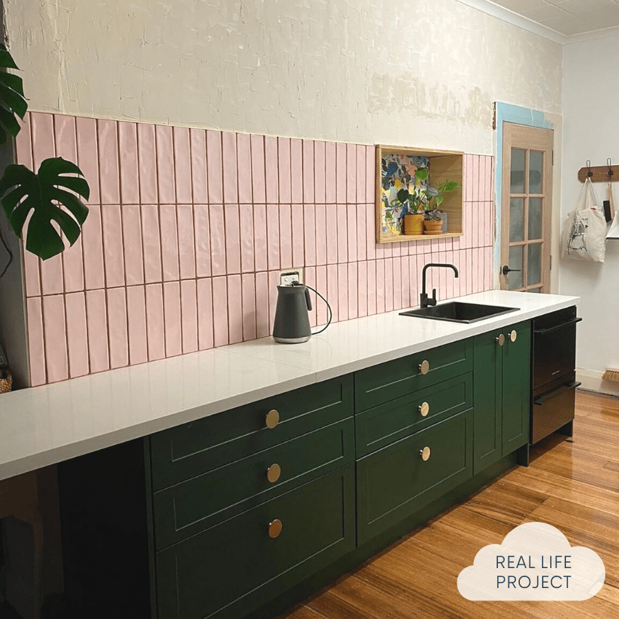 Premium Newport Gloss Subway Baby Pink Ceramic Tile - Perfect for Kitchen Backsplash, Bathroom Walls & Home Decor