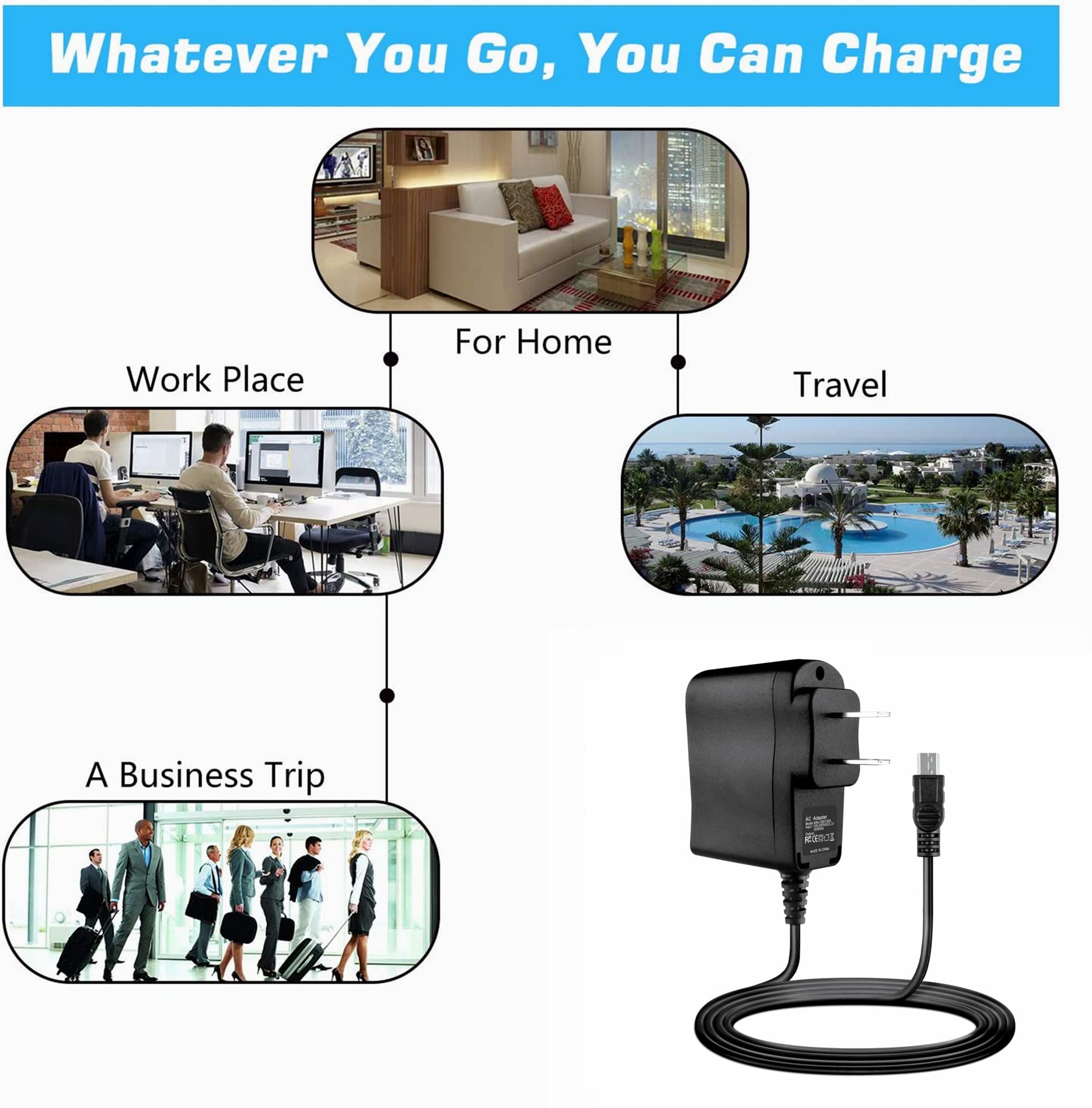 Original AC/DC Power Adapter for Harman Kardon Esquire 2 Bluetooth Speaker (HKESQUIRE2BLK/HKESQUIRE2GLD) - Replacement Charger Cord & Wall Plug for Home/Office/Travel Use