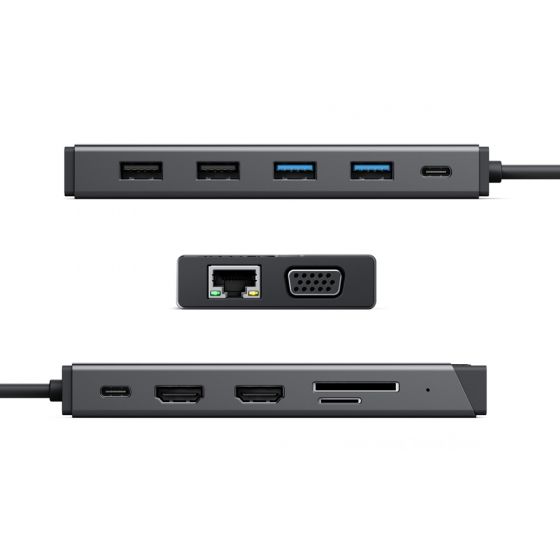 MV2 USB C Dual Display DP Alt Mode Docking Station - 4K HDMI & DisplayPort Adapter for MacBook Pro/Air, Dell XPS, HP - Home Office & Gaming Setup with 100W PD Charging