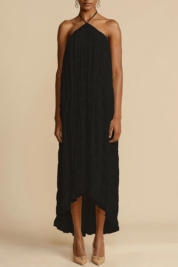 Versatile Vintage Pleated Drawstring Waist Tiered Maxi Skirt for Women | Boho Chic Flowy Long Skirt | Perfect for Casual Outings, Beach Vacations & Summer Festivals