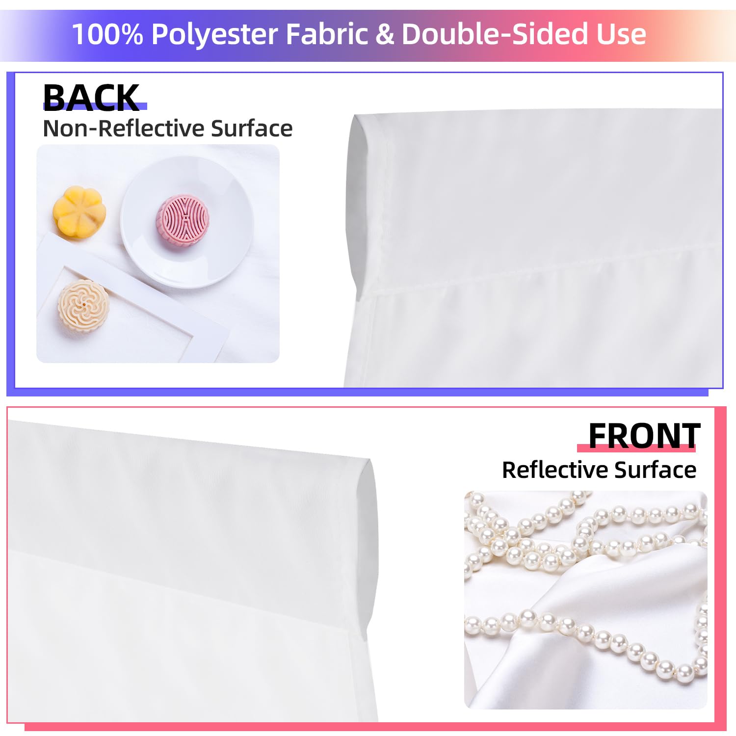 10x10 ft White Photo Backdrop for Photography - Double-Sided Polyester Fabric Studio Background for Baby Pictures, Party Props & Professional Shoots | Perfect for Newborn Photos, Product Photography & Event Decor