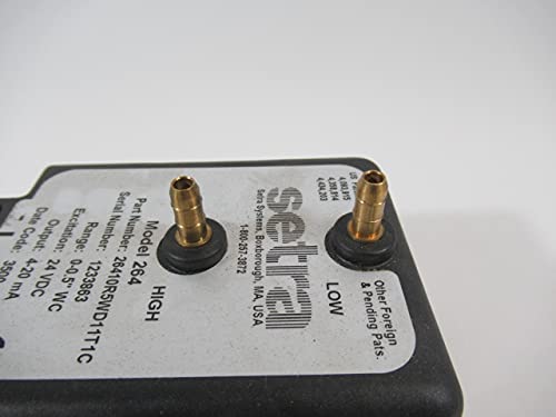 SETRA 2641-0R5W-D-11-T1-C ±1% FS Differential Pressure Transducer, 0.5 W.C., 4-20mA Output, Terminal Strip, Unidirectional - Ideal for HVAC Systems, Industrial Process Control, and Low Pressure Monitoring