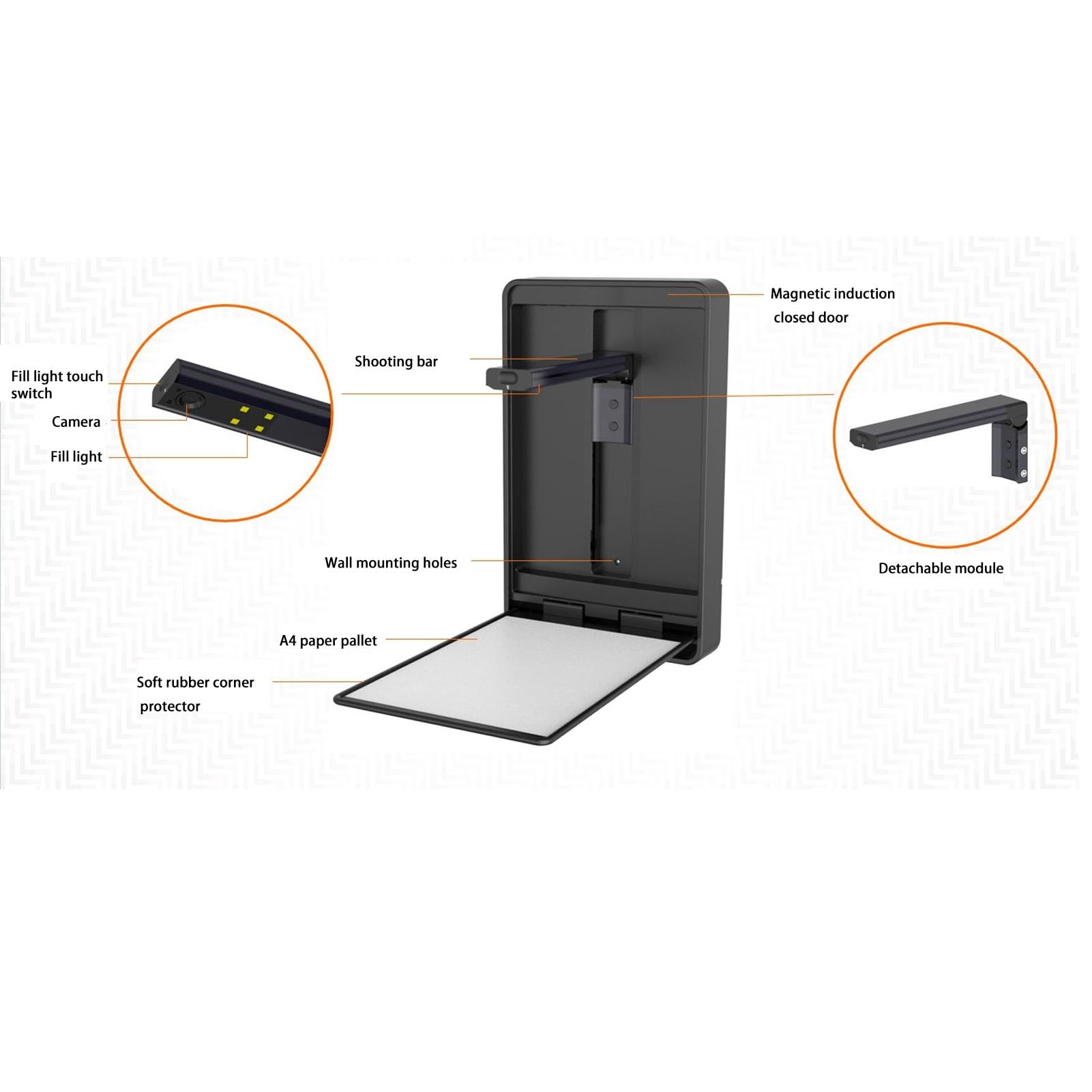 Eco-Friendly A4 Document Camera with Safety Rounded Corners - HD Visual Presenter for Classroom Teaching, Online Learning & Home Office Use