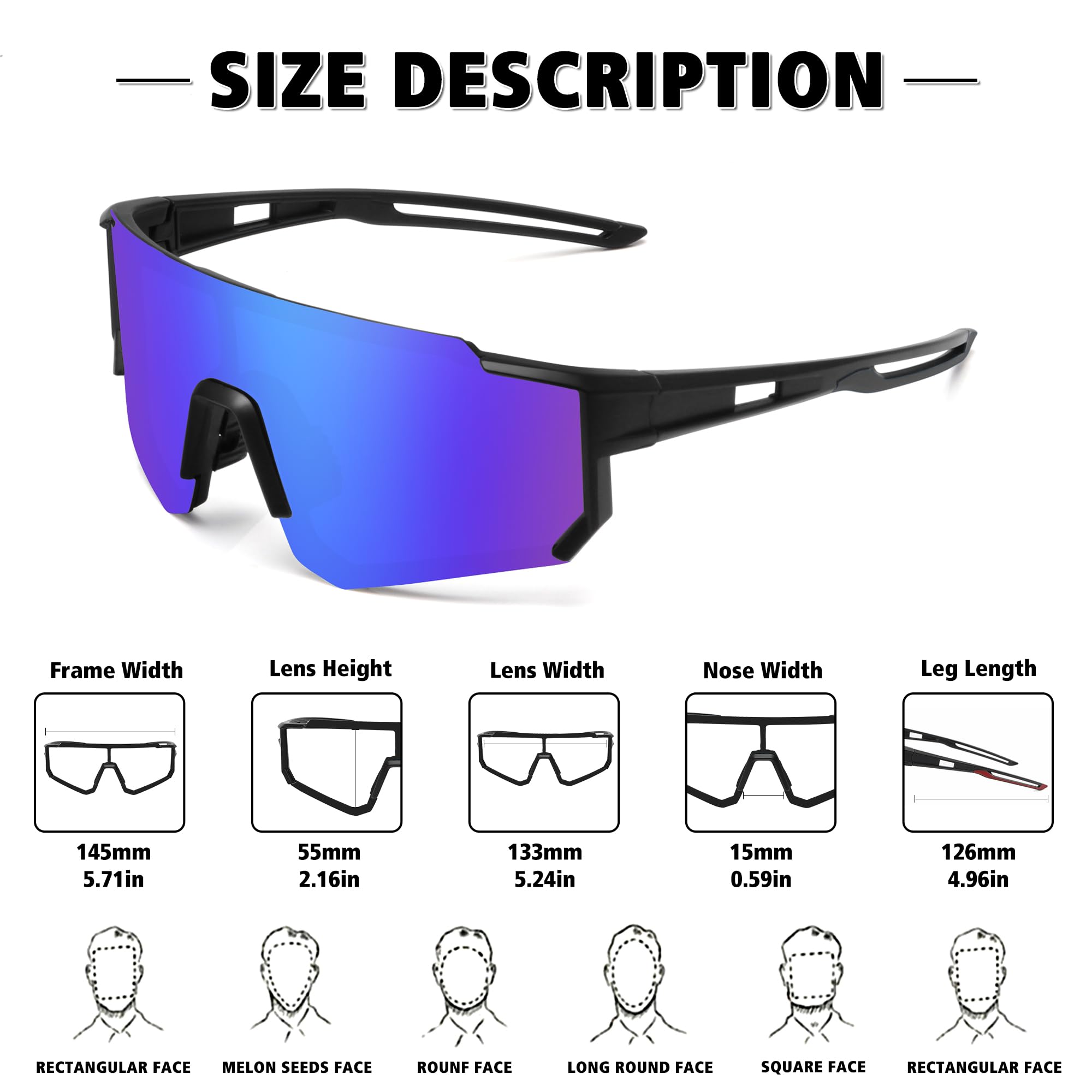 STORYCOAST Polarized Sports Sunglasses for Men & Women - UV400 Protection, Anti-Glare Driving, Fishing, Cycling & Mountain Biking Sunglasses - Perfect for Outdoor Adventures & Active Lifestyles