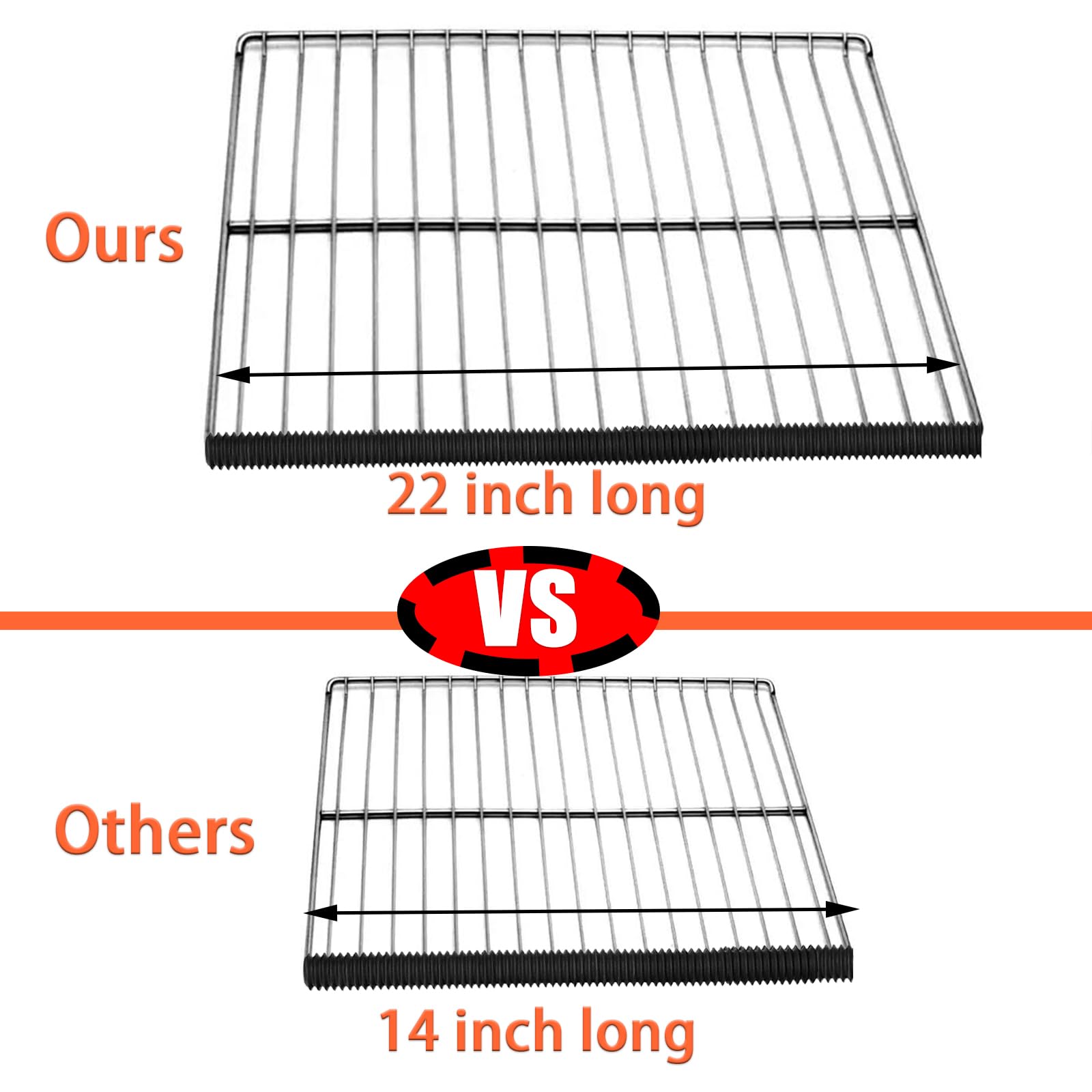 Extra Long 22 Inch Silicone Oven Rack Cover – Heat Resistant Oven Rack Guards & Edge Protector – BPA & PFOA Free – Fits All Standard Ovens – Prevents Burns & Scars – Black – Perfect for Baking, Roasting & Kitchen Safety