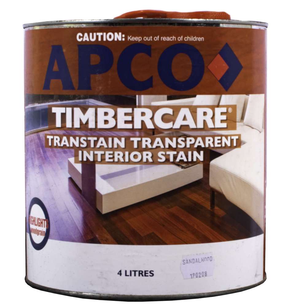 Apco Timbercare Transtain Transparent Wood Stain - Sandalwood 4L (1 Gallon) for Decks, Fences & Outdoor Furniture | Natural Wood Protection & Waterproofing