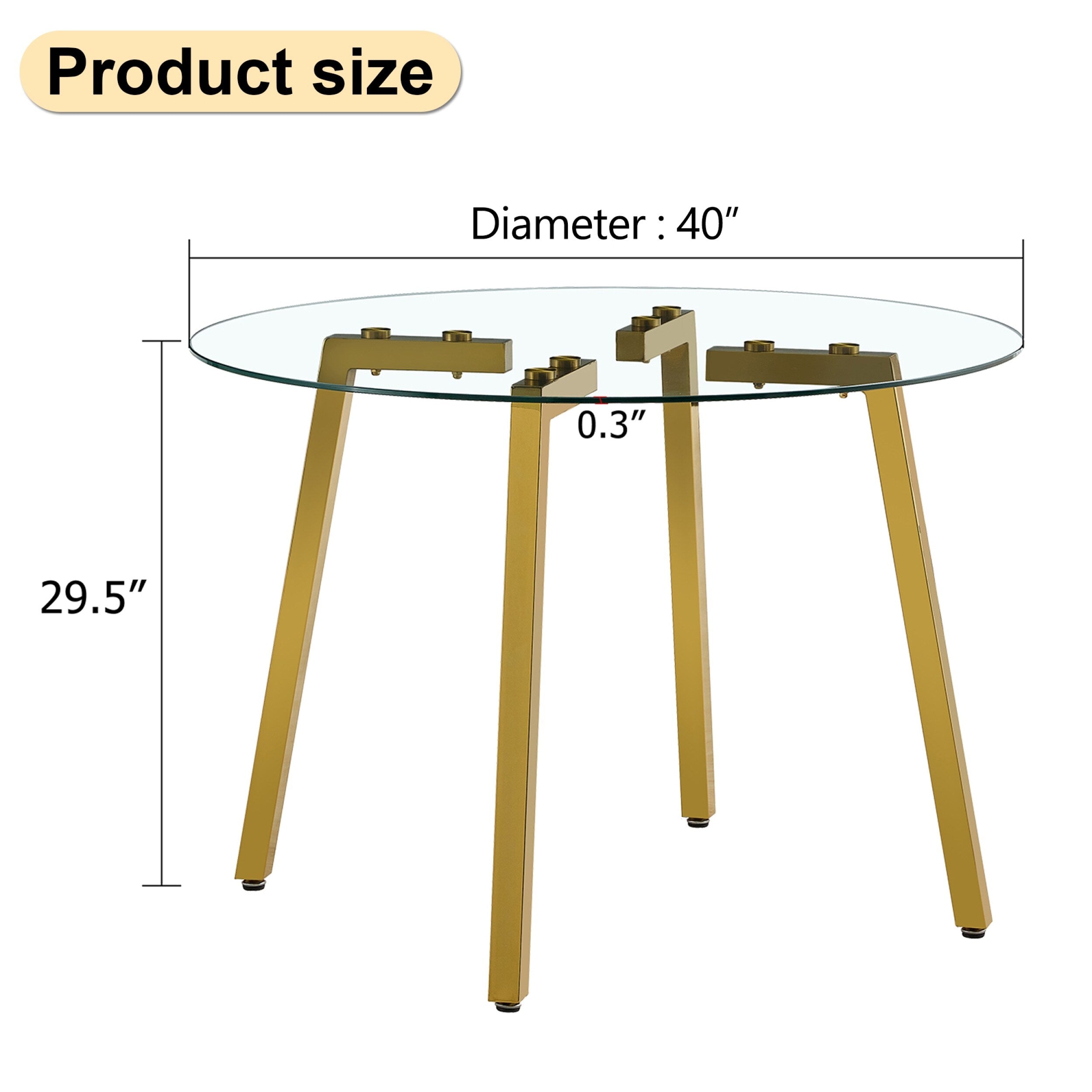 42.01 Inch Round Kitchen Dining Table for 4 - MDF Top with Wood Veneer & Rubberwood Legs - Perfect for Small Spaces, Breakfast Nook, and Cozy Family Meals