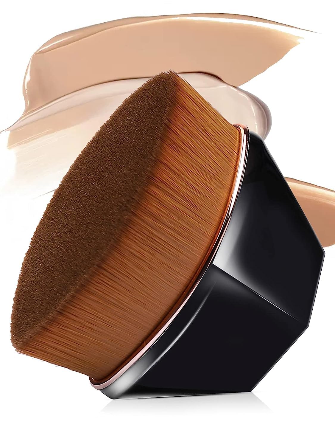 Premium Flat Top Kabuki Makeup Brush for Liquid, Cream & Powder Foundation - Hexagon Handle for Easy Grip - Perfect for Flawless Blending & Airbrush Finish - Ideal for Everyday Makeup & Professional Use