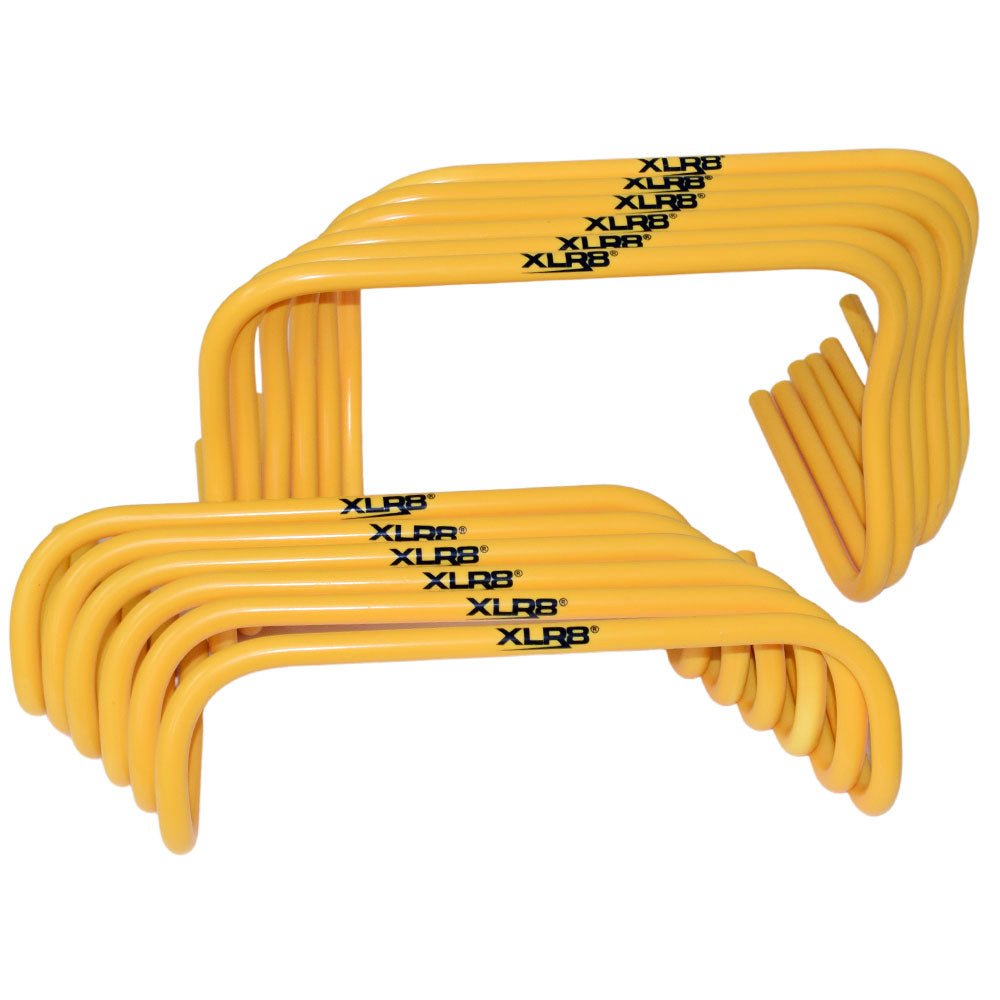XLR8 Mixed Mini Hurdles Set - 6 Pack Adjustable Training Hurdles for Speed & Agility Drills | Perfect for Track, Soccer, Football & Kids Sports Training | Indoor & Outdoor Use