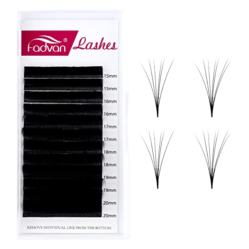Premium FADVAN Eyelash Extensions - Easy Fan Volume Lashes 0.05/0.07/0.10 D Curl 15-20mm Mixed | Self Blooming Lash Extensions for 2D-10D Volume | Professional Salon & DIY Home Use for Natural or Dramatic Look