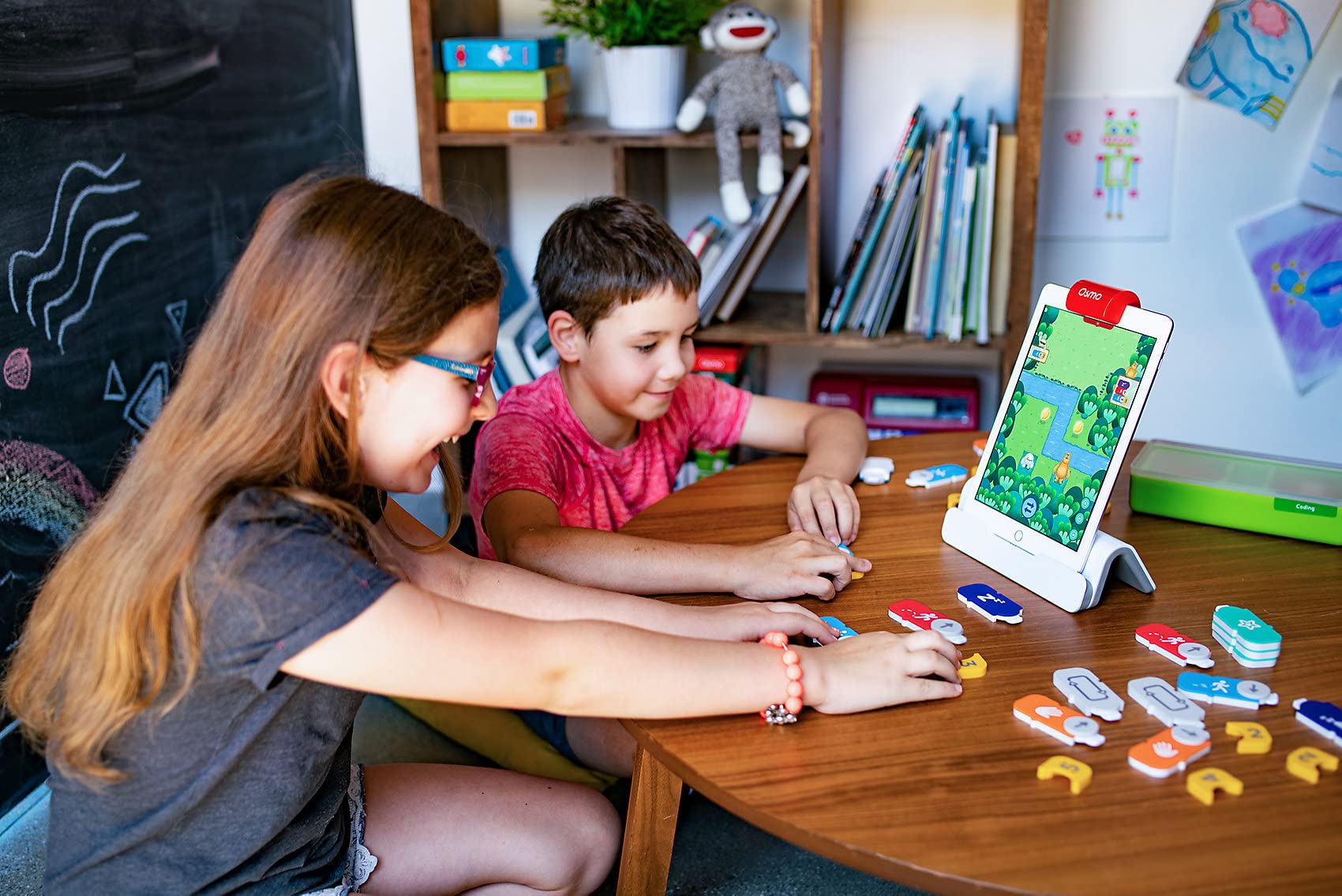 Osmo Coding Starter Kit for iPad - 3 Interactive Learning Games for Kids Ages 5-10+ | Learn Programming Basics, Solve Coding Puzzles | Includes iPad Base | STEM Educational Toy for Home & Classroom Use