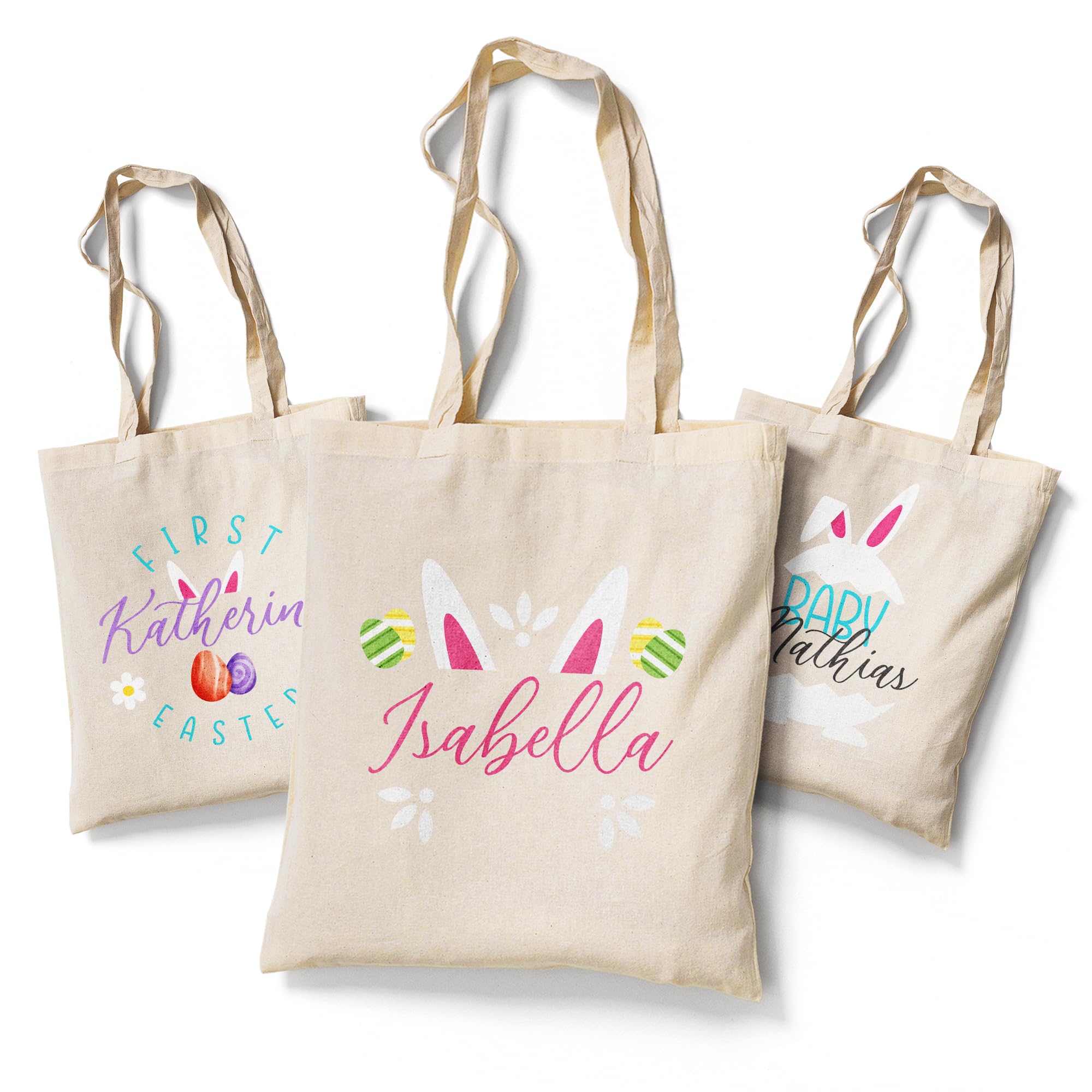 Personalized Easter Basket & Custom Easter Tote Bags for Kids - Bulk Options Available | Custom Name Easter Gifts for Boys, Girls, Babies & Toddlers | Perfect for Easter Egg Hunts, Church Events & Spring Celebrations