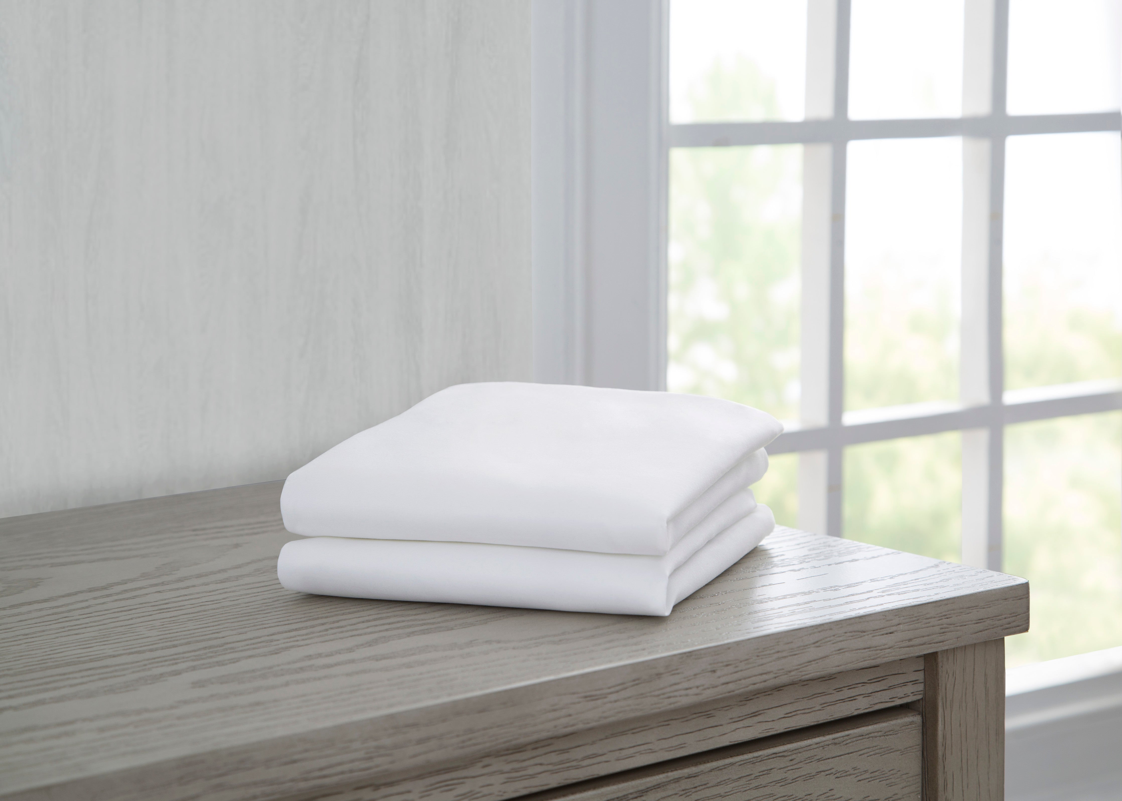 2 Pack Fitted Bassinet Sheets - Compatible with Delta Children Bassinet 24002 | Soft & Breathable Crib Mattress Protector for Newborn & Baby Nursery
