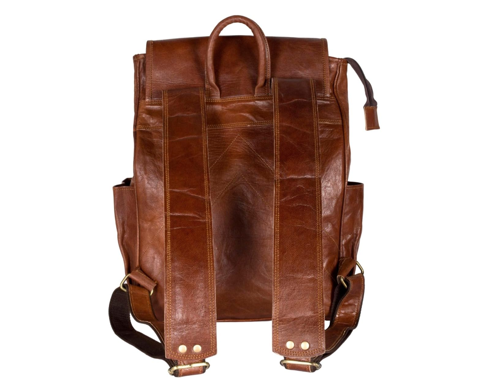 Premium Leather Backpack for Men & Women - Waterproof Laptop Bag for College, School, Business & Travel | Durable Hiking Backpack in Brown | Perfect for Work, Commuting & Outdoor Adventures