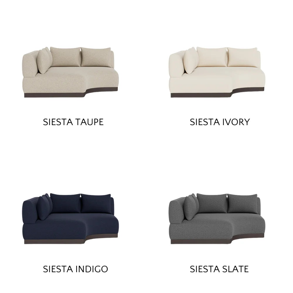 Amalfi Outdoor Curved Corner Sectional Sofa Set - Waterproof Patio Furniture for Backyard, Poolside & Garden - Modern All-Weather Wicker Conversation Set with Cushions