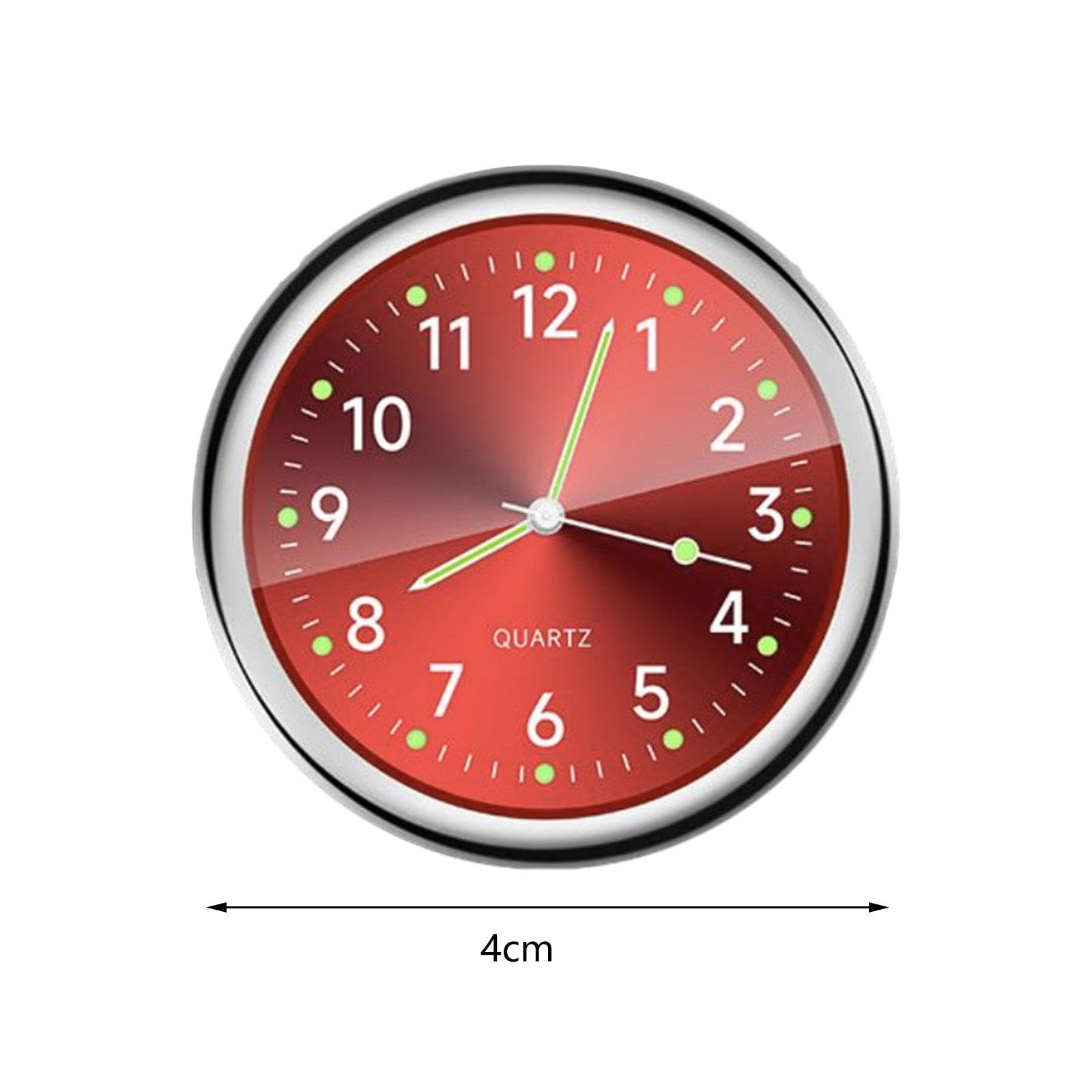 Luminous Car Vent Clock - 4cmx0.8cm Red Dashboard Clock for Automotive Decor, Night Driving & Vehicle Accessories | Perfect for Road Trips, Commuting & Gift Giving