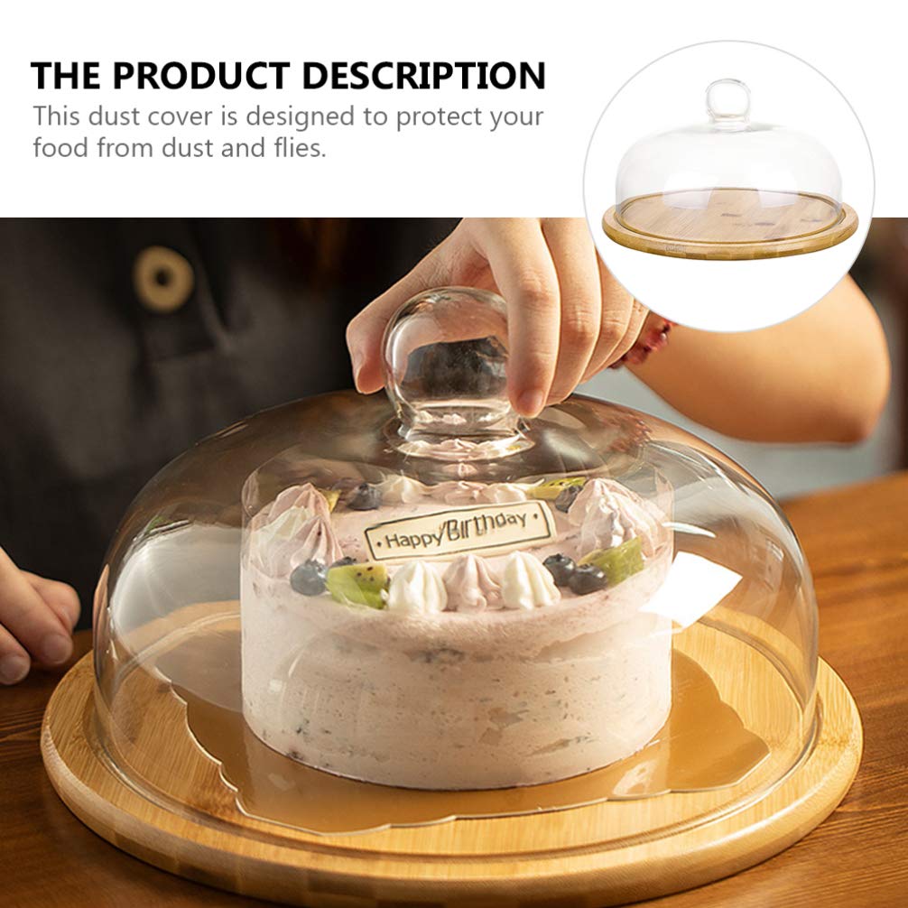 Glass Dome Cloche with Bamboo Base - 11.6