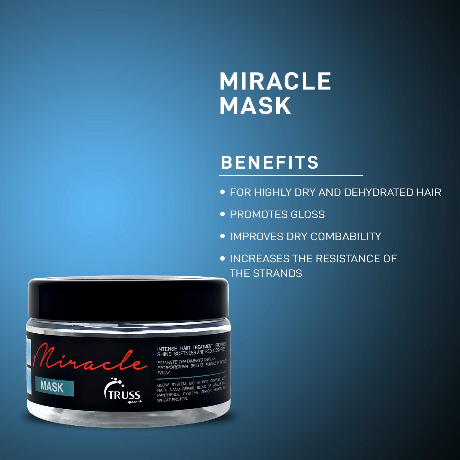 TRUSS Professional Miracle Hair Mask Bundle with Shampoo & Conditioner Set + Night Spa Serum for Damaged Hair Repair & Deep Hydration – Perfect for Salon-Quality Treatment at Home