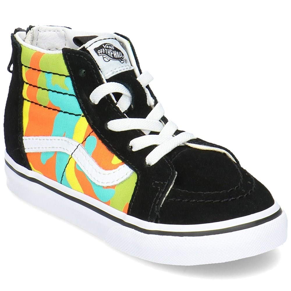 Vans SK8-HI Zip Sneakers - POP CAMO Blazing Yellow/Black - High Top Skate Shoes for Men & Women | Perfect for Skateboarding, Streetwear Fashion & Casual Wear