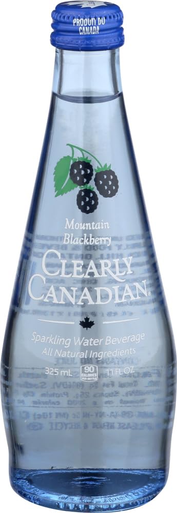 Clearly Canadian Mountain Blackberry Sparkling Water - 12 Pack of 11 oz Bottles | Refreshing Natural Berry Flavored Carbonated Beverage | Perfect for Parties, Picnics & Healthy Hydration