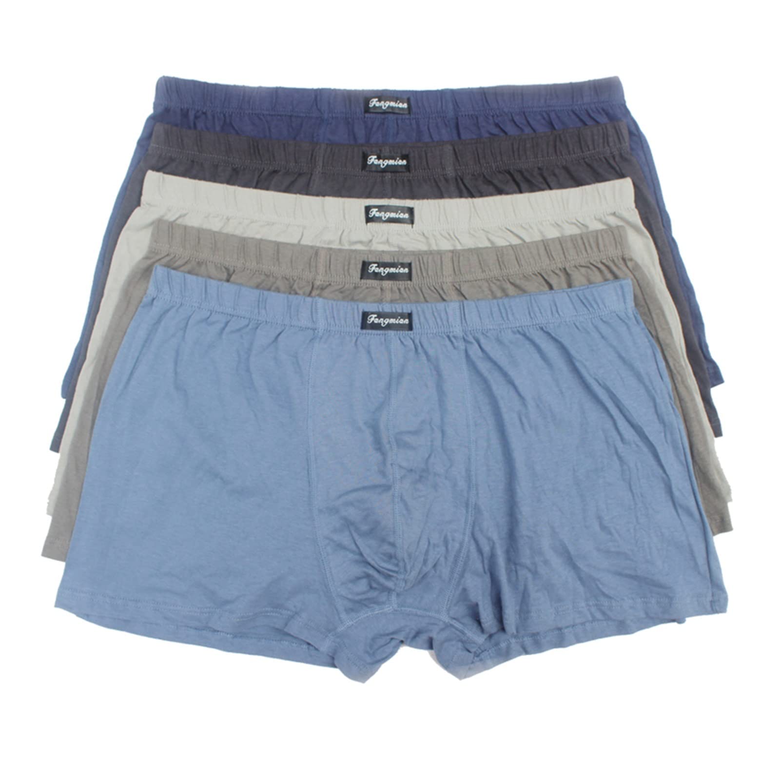 5-Pack Men's Cotton Boxer Briefs - Soft Breathable Underwear for Plus Size & Oversized Comfort - Ideal for Everyday Wear, Gym & Lounge