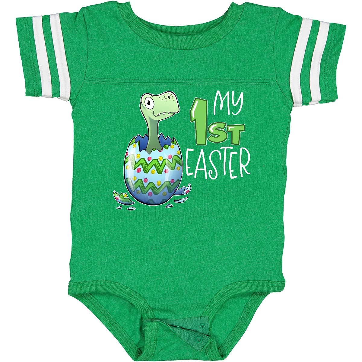 Inktastic My 1st Easter Dinosaur Hatching Egg Baby Bodysuit - Cute Easter Outfit for Infants & Toddlers | Perfect for Easter Egg Hunts, Family Photos & Holiday Celebrations