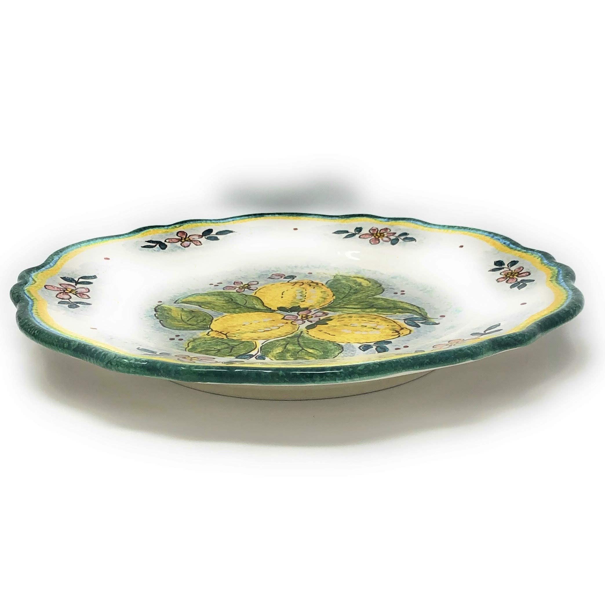 Italian Ceramic Art Pottery Dinnerware Set - Hand Painted Lemon Design Tuscan Style Serving Plates & Dishes, Kitchen Decor, Made in Italy | Perfect for Dining, Entertaining & Home Decor