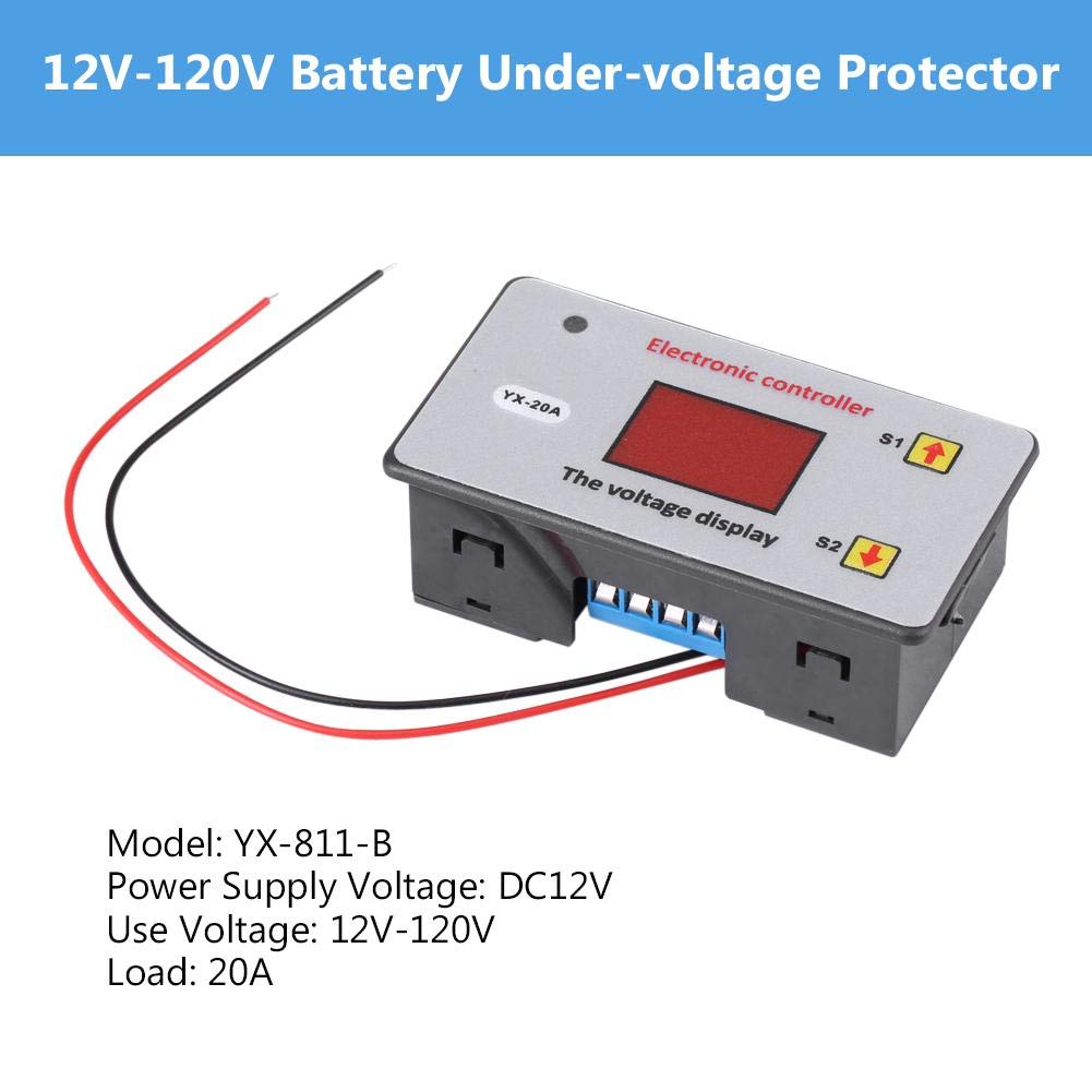 12V DC Low Voltage Cut Off Switch - Automatic Battery Protection Undervoltage Controller for Solar Panels, RVs, and Car Audio Systems