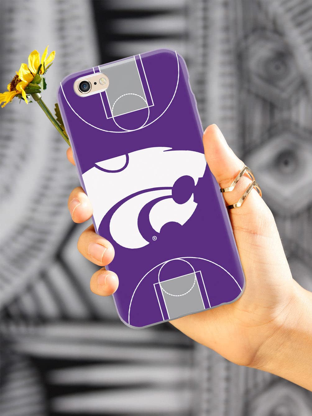3D Textured iPhone 15 Pro Max Case with Rubber Bumper - Kansas State Wildcats Basketball Design - Protective Cover for Apple iPhone 15 Pro Max - Perfect for Sports Fans and Daily Use