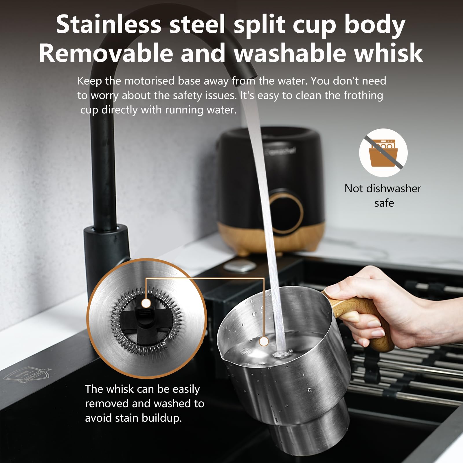 AMZCHEF 8-in-1 Electric Milk Frother and Steamer - 550W Stainless Steel Milk Warmer for Latte, Cappuccino & Hot Chocolate - 21oz Capacity with Hot/Cold Froth & Baby Food Heating - Perfect for Coffee Shops, Home Kitchens & Office Use