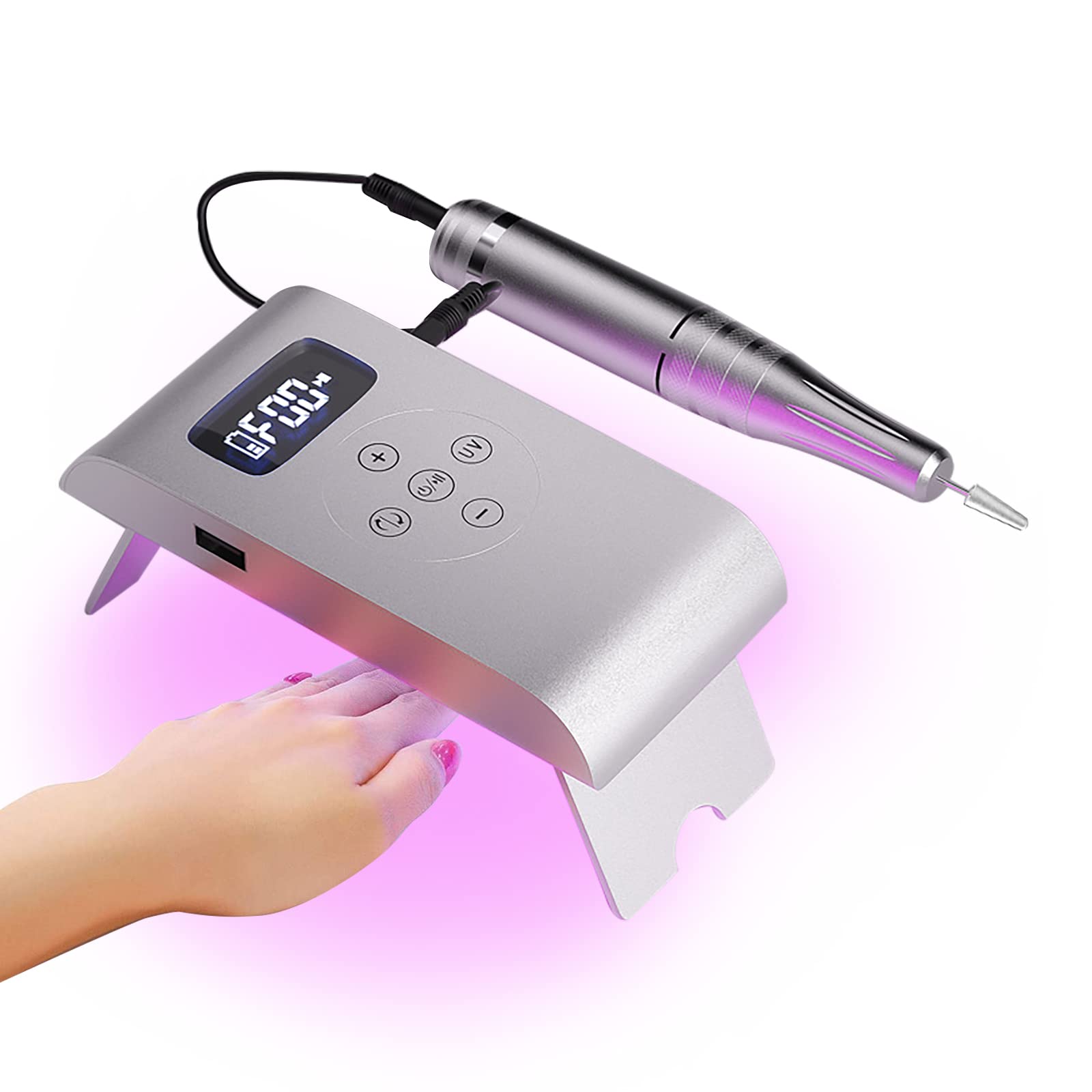 TAKOYI 18W Portable UV LED Nail Lamp for Gel Polish Curing - Fast Drying Professional Nail Light (White) | Perfect for Home Manicures & Salon Nail Art