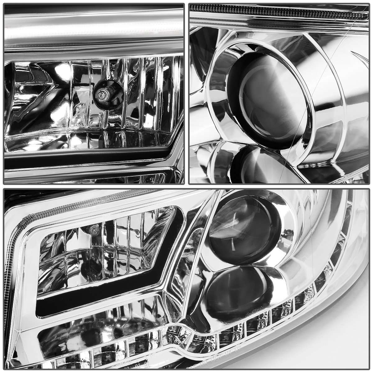 DNA MOTORING HL-HPL-DRL-A402-CH Passenger Side Headlight Assembly - Compatible with [Vehicle Model], DRL & High Performance Lighting for Night Driving & Enhanced Visibility