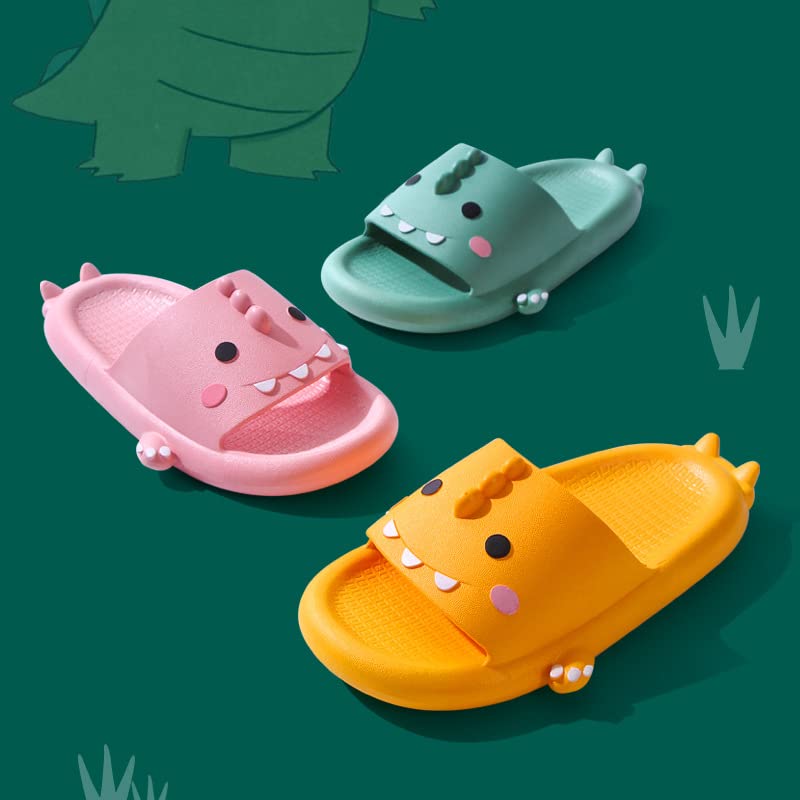 **Weilonghyw Kids Dinosaur Slippers - Soft Open-Toe Summer Slippers for Toddlers & Little Kids - Perfect for Beach, Bathroom & Indoor Play**
