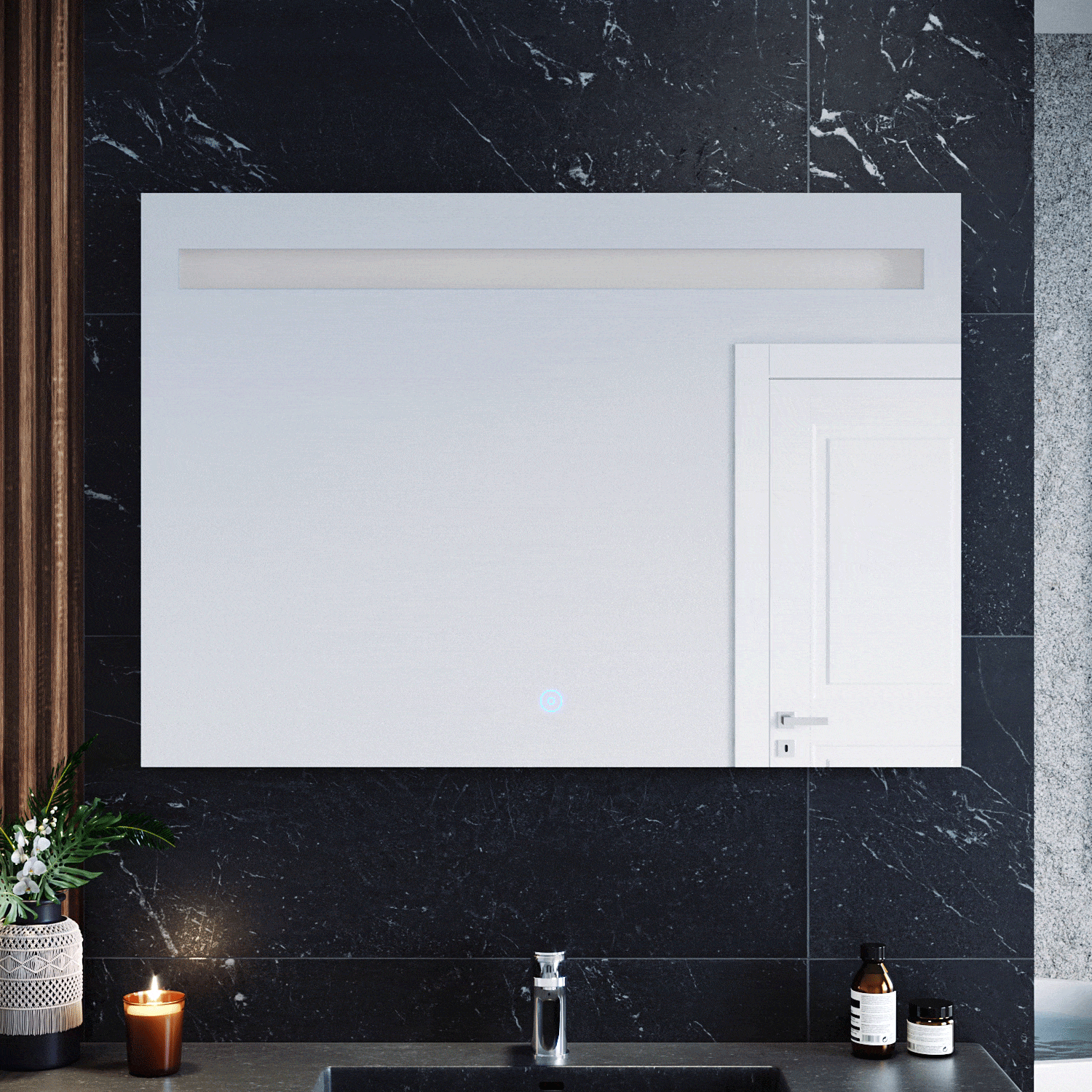 1000x700mm LED Bathroom Mirror with Front & Back Lighting - Perfect for Vanity, Makeup, and Modern Bathroom Decor