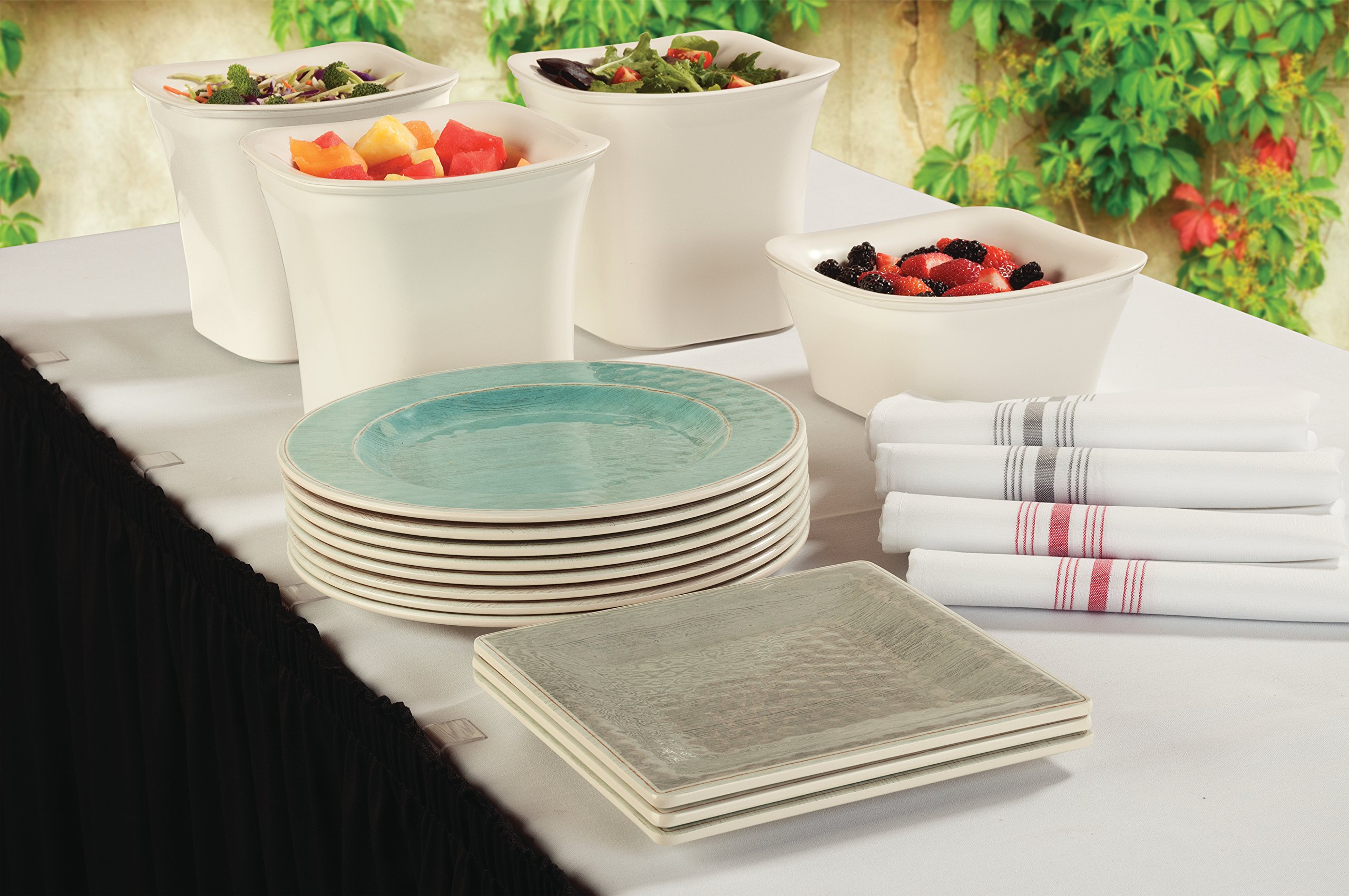 Carlisle 7-Inch Melamine Appetizer Plates with Rim - Pack of 12, Buff Color - Durable Reusable Plastic Plates for Home, Restaurant & Catering - Perfect for Parties, BBQs & Events