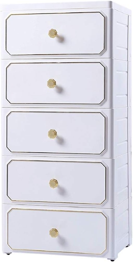 5-Tier Thick Plastic Storage Cabinet for Clothes, Toys & Snacks - Large Organizer Box (38x32x83cm) - Perfect for Bedroom, Closet & Kids Room Organization