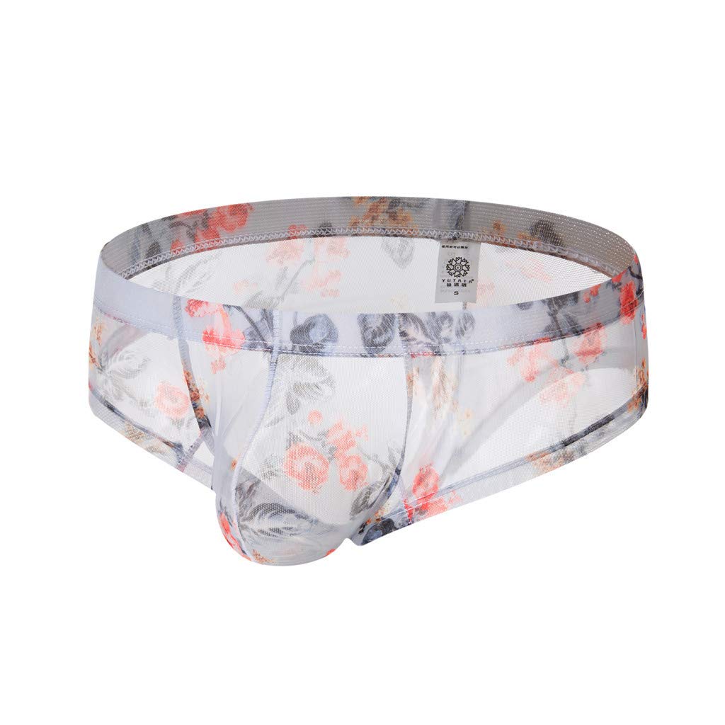 **Sexy Men's Transparent See-Through Underwear with Lip Print - Breathable Briefs for Men - Perfect for Romantic Nights & Sensual Occasions**