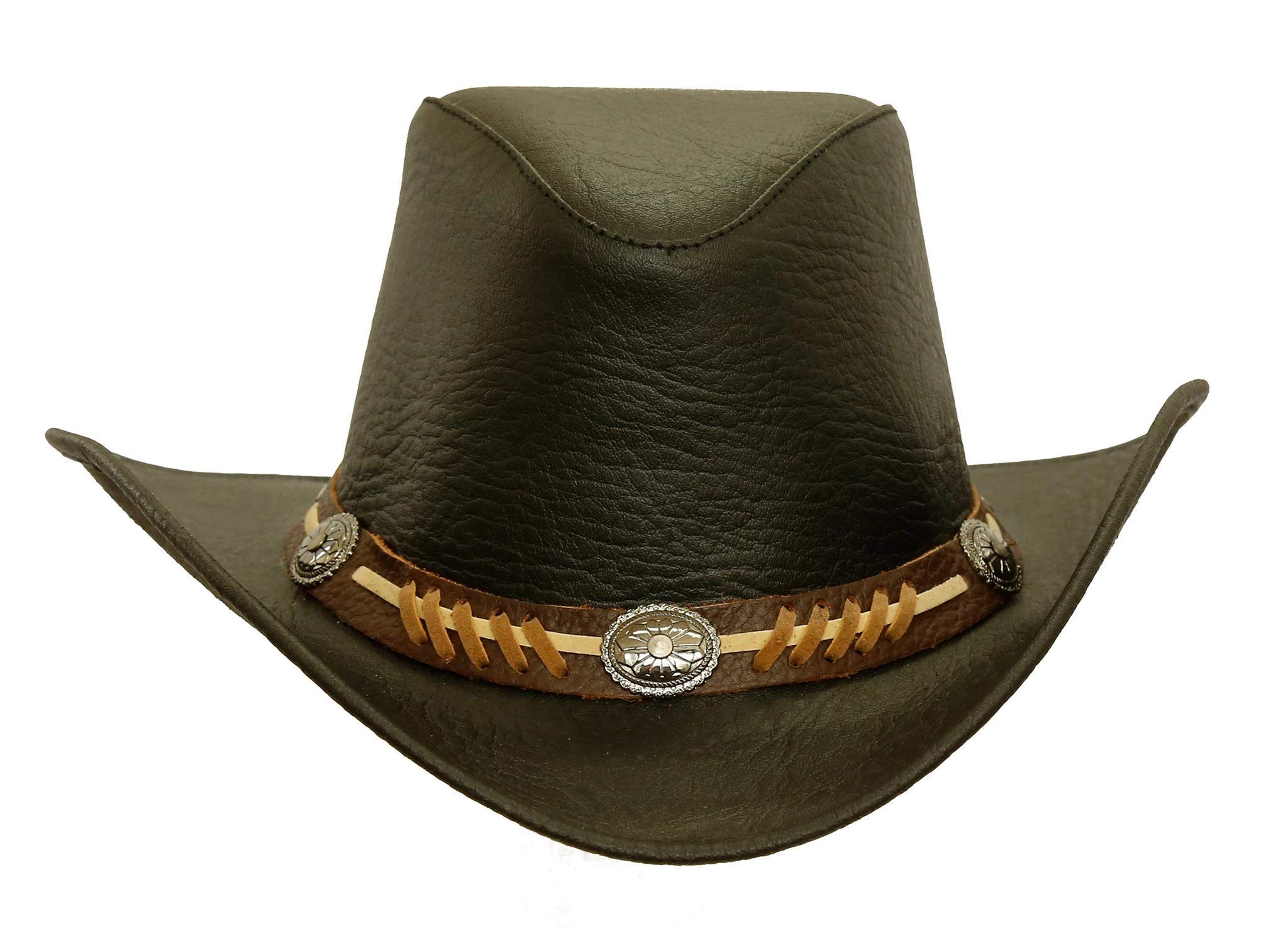 KAKADU Shapeable Stampy Leather Hat - Adjustable Western Cowboy Hat for Men & Women - Perfect for Rodeo, Country Music Festivals & Outdoor Adventures
