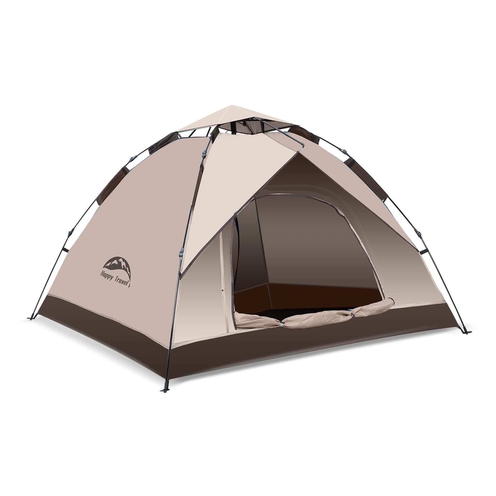 Happy Travel 1/2/3/4 Person Instant Pop Up Camping Tent - Waterproof, Windproof & Easy Setup Dome Tent for Family Camping, Hiking & Outdoor Adventures - Perfect for Backpacking, Beach Trips & Festivals