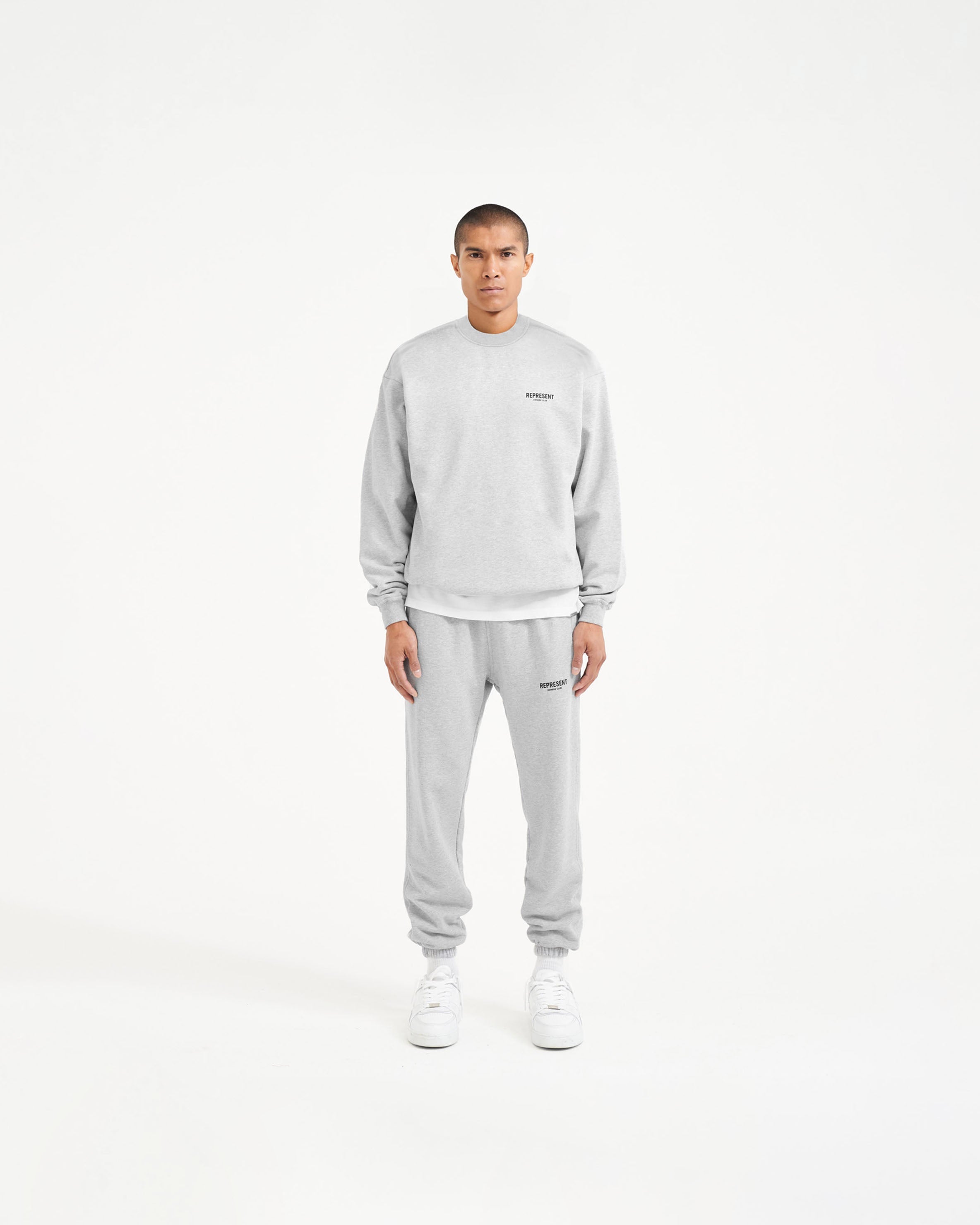 Represent Owners Club Sweater - Premium Ash Grey Pullover for Men & Women | Cozy Casual Wear for Street Style, Lounge & Everyday Outfits
