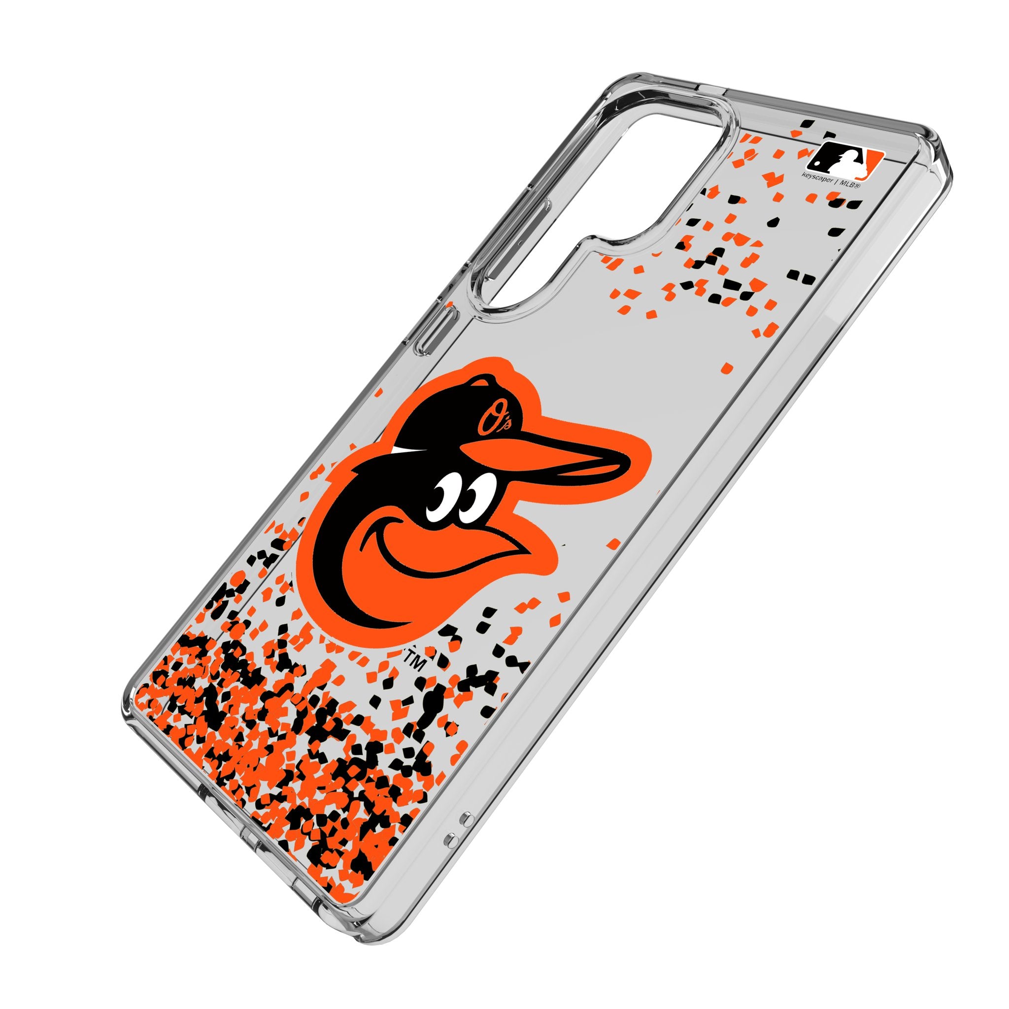 Baltimore Orioles Confetti Clear Phone Case for Samsung Galaxy - Durable Protective Cover with Team Spirit Design - Perfect for Game Day, Parties & Everyday Use