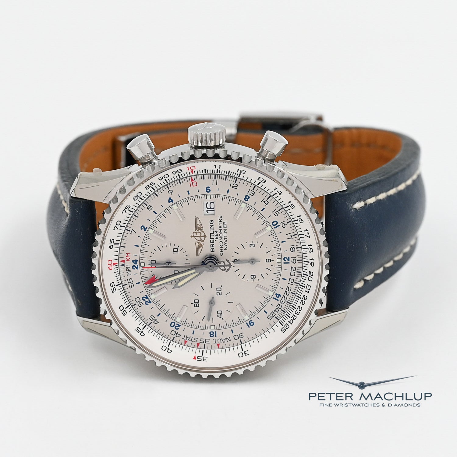 Breitling Navitimer World Chronograph Watch - Luxury Swiss Aviator Timepiece for Men - Perfect for Pilots, Travelers & Business Professionals