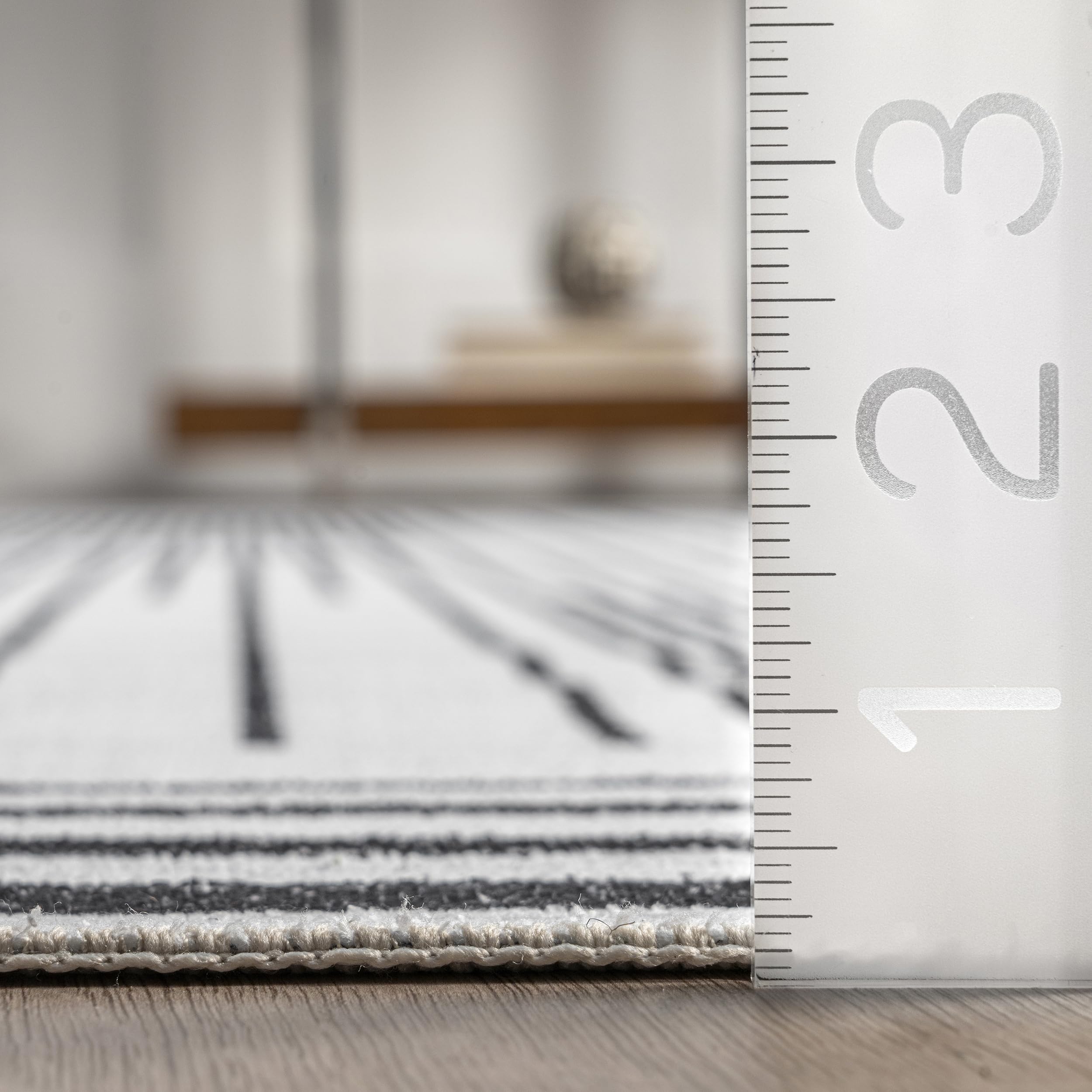 nuLOOM Leah Washable Geometric Moon Phase Ultra Thin Area Rug 8x10 Grey - Perfect for Living Room, Bedroom & Dorm Decor