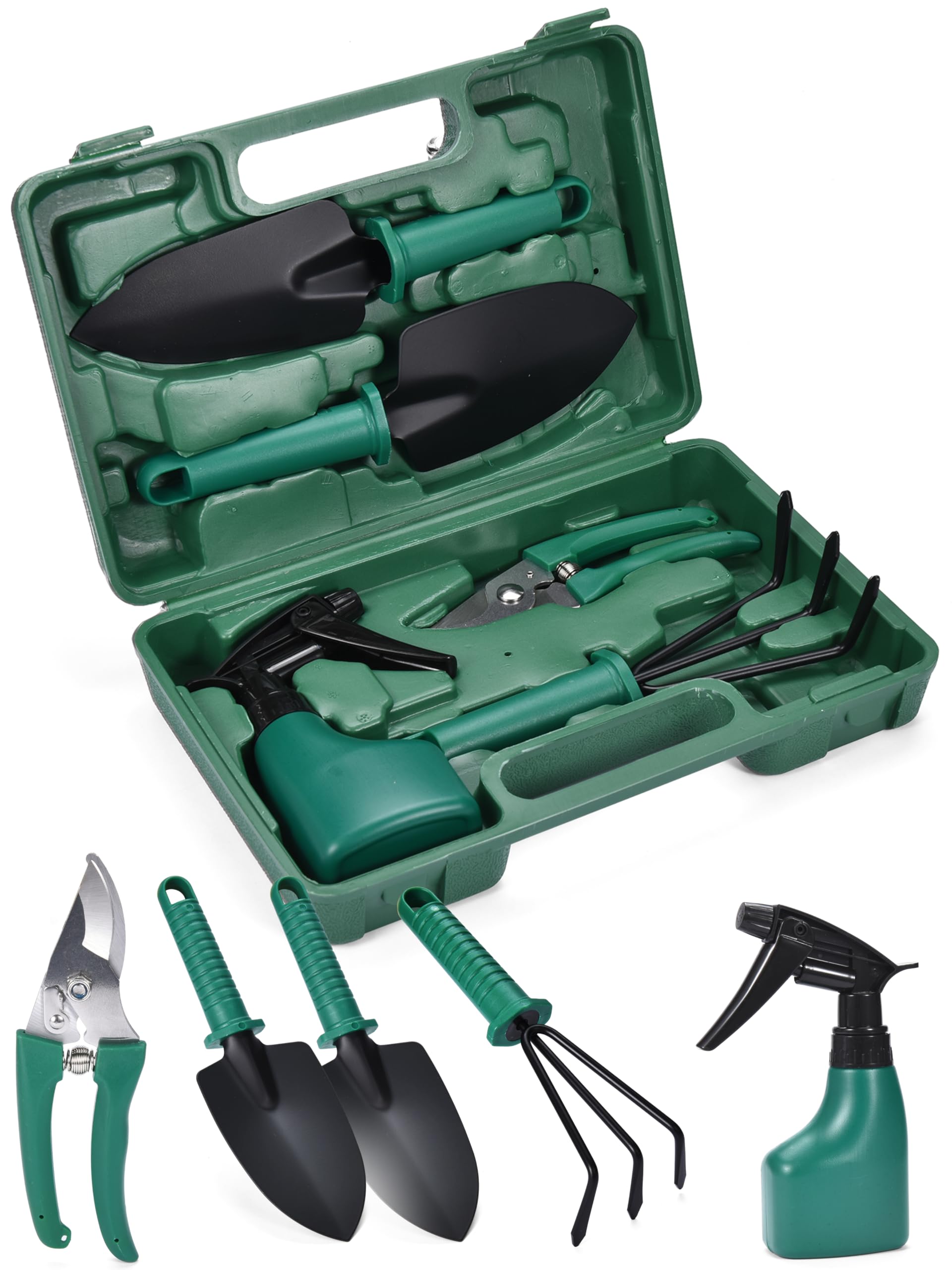 2wayz 5-Piece Garden Tool Set - Durable Stainless Steel Gardening Hand Tools with Portable Storage Box - Perfect for Planting, Weeding & Transplanting - Ideal Gift for Garden Lovers (3x12x7-inch) - Great for Small Gardens, Balcony Plants & Indoor Herb Kits