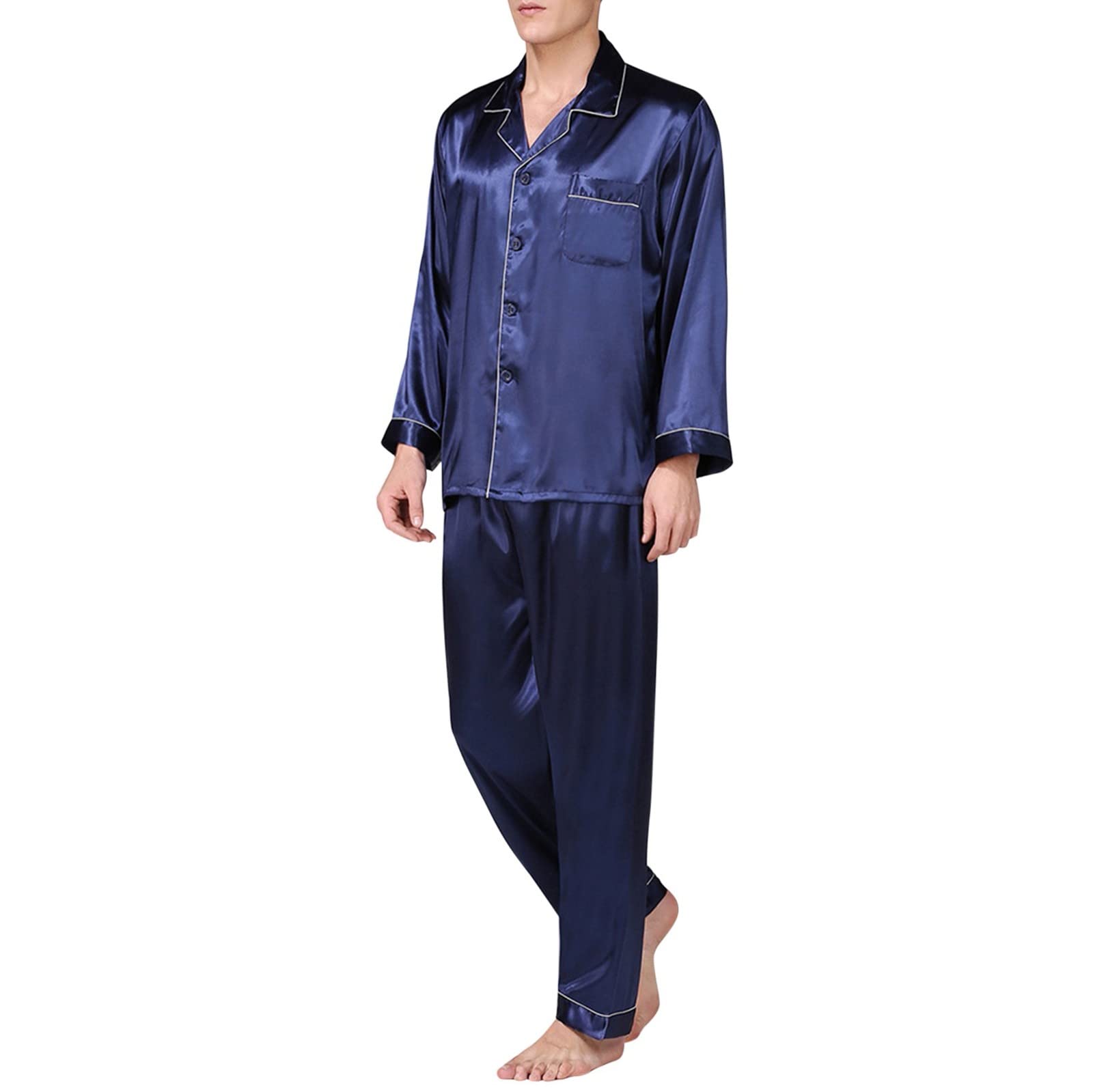 Men's Loungewear Set - Classic Cardigan & Pajamas for Sleep & Relaxation